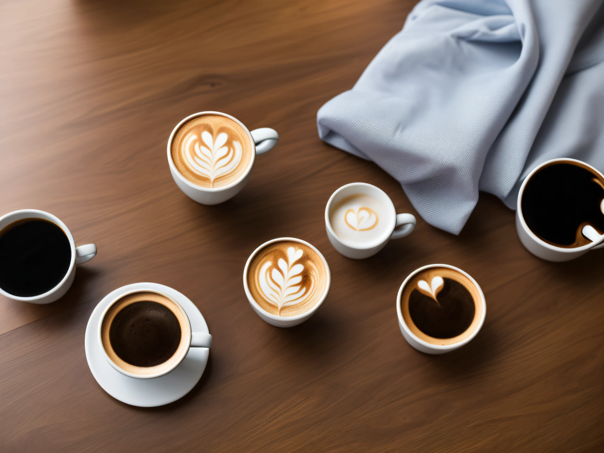 dining table, latte, cappuccino, close-up coffee, dvArchModern, 85mm, f1.8, portrait, photorealism, hyper-realistic, orante, super detailed, intricate, dramatic, sunlight lighting, shadow, high dynamic range, modern interior, mexican, beach house