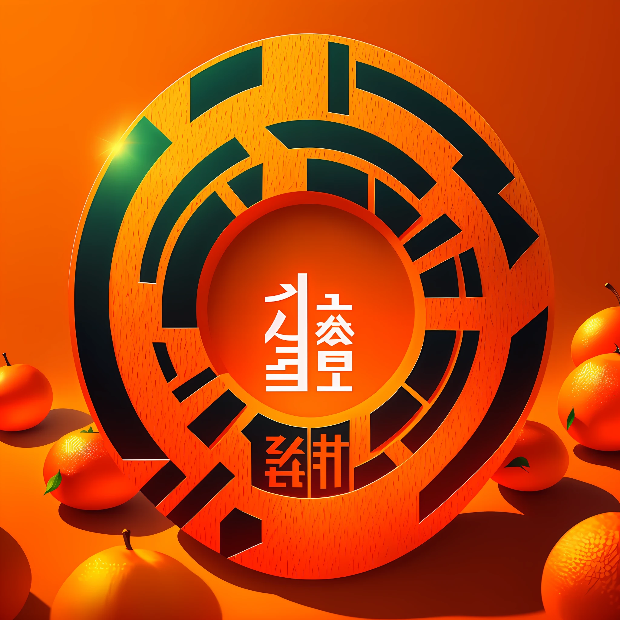 Design a logo with the word "Xinhui" on the theme of tangerine peel high detail, Color Field painting, cinematic lighting, anaglyph, first-person view, ccurate, high quality, 4K --auto --s2