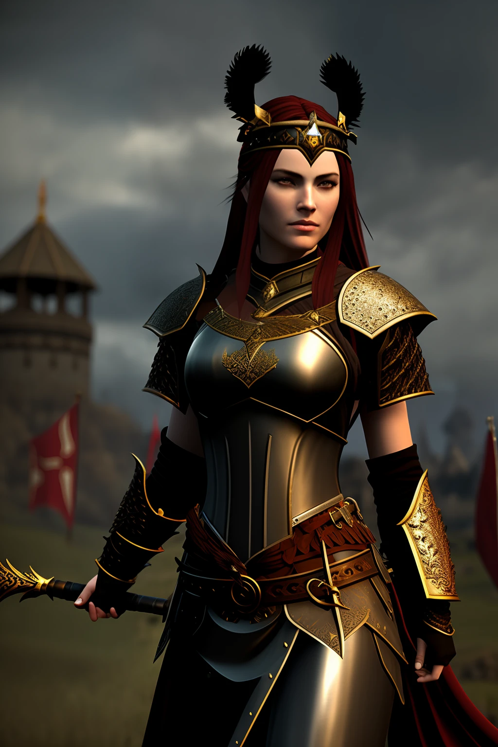 Dark fantasy, Boudica dressed in armor