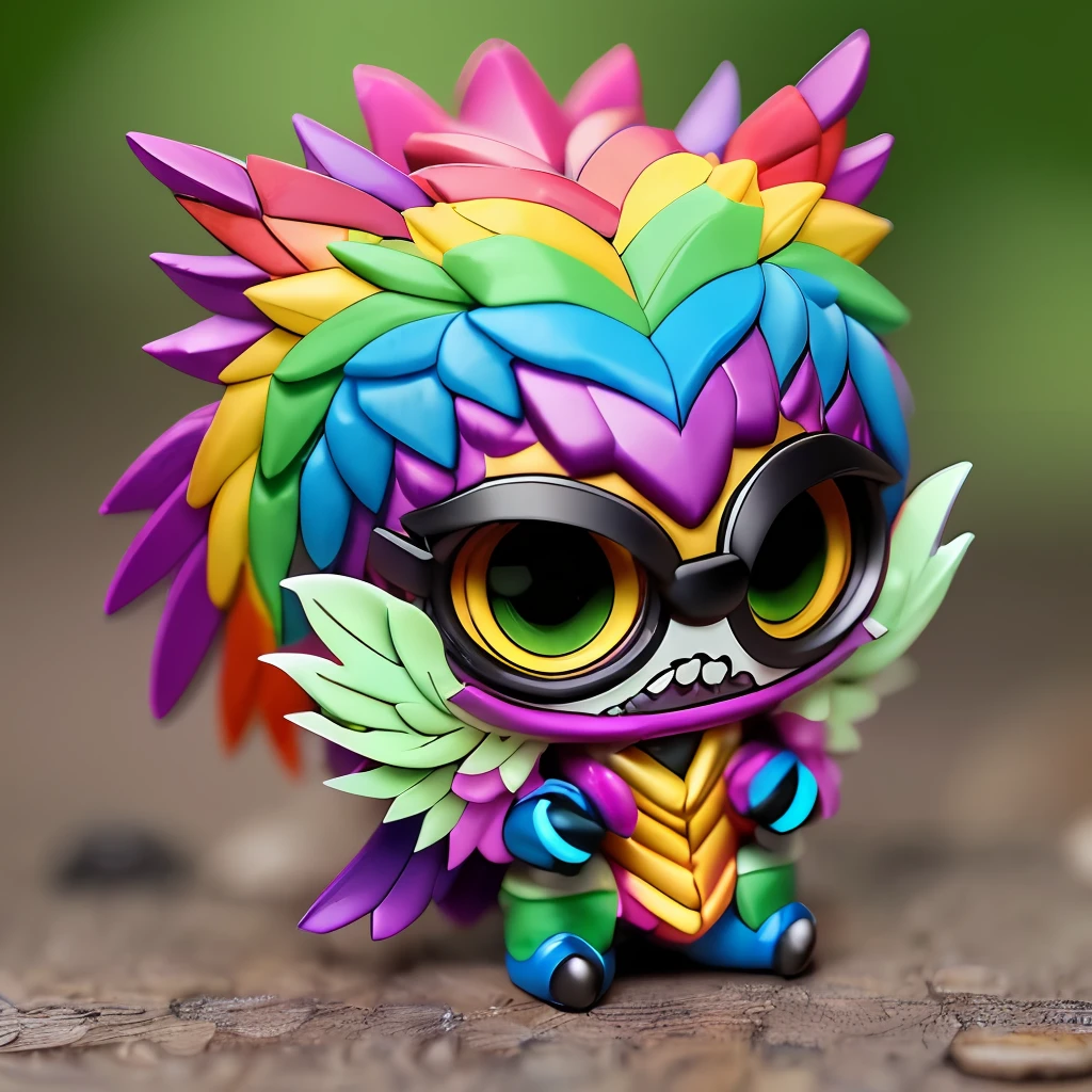((4 eyes kokkoni cute (very tiny monster) have rainbow colorful body, claws hands,leather feather skin): add crystal gem,cube,mushrooms,chaos,yin yang, magical ),(super cute effect),(chibi),(3m sticker collection:1.0),lay in the forest, (hip hop freestyle),(random zodiac).(185m.m), high resolution,(3d toy),full hd, uhd, 8k, intricate details ,high images quality --auto --s2