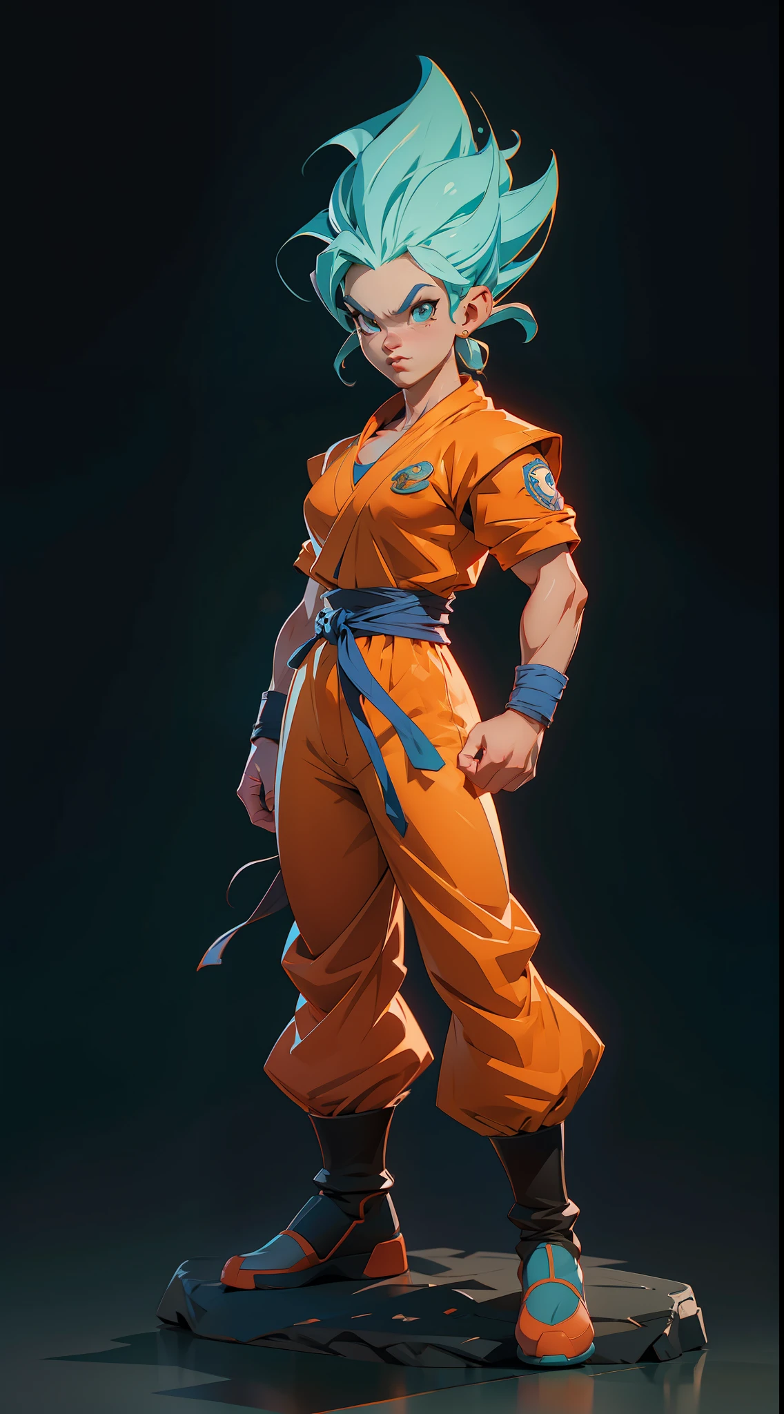 Dragon Ball Super character concept, full body, colored,, wide angle, super highly detailed, professional digital painting, artstation, concept art, smooth, sharp focus, no blur, no dof, extreme illustration, Unreal Engine 5, Photorealism, HD quality, 8k resolution, cinema 4d, 3D, beautiful, cinematic