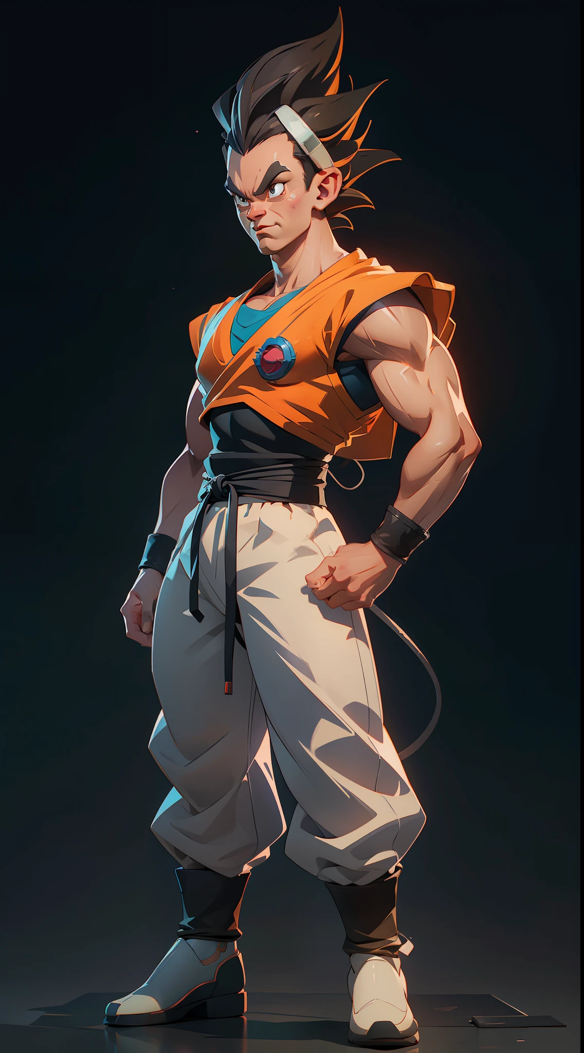 Dragon Ball Super character concept, full body, colored,, wide angle, super highly detailed, professional digital painting, artstation, concept art, smooth, sharp focus, no blur, no dof, extreme illustration, Unreal Engine 5, Photorealism, HD quality, 8k resolution, cinema 4d, 3D, beautiful, cinematic