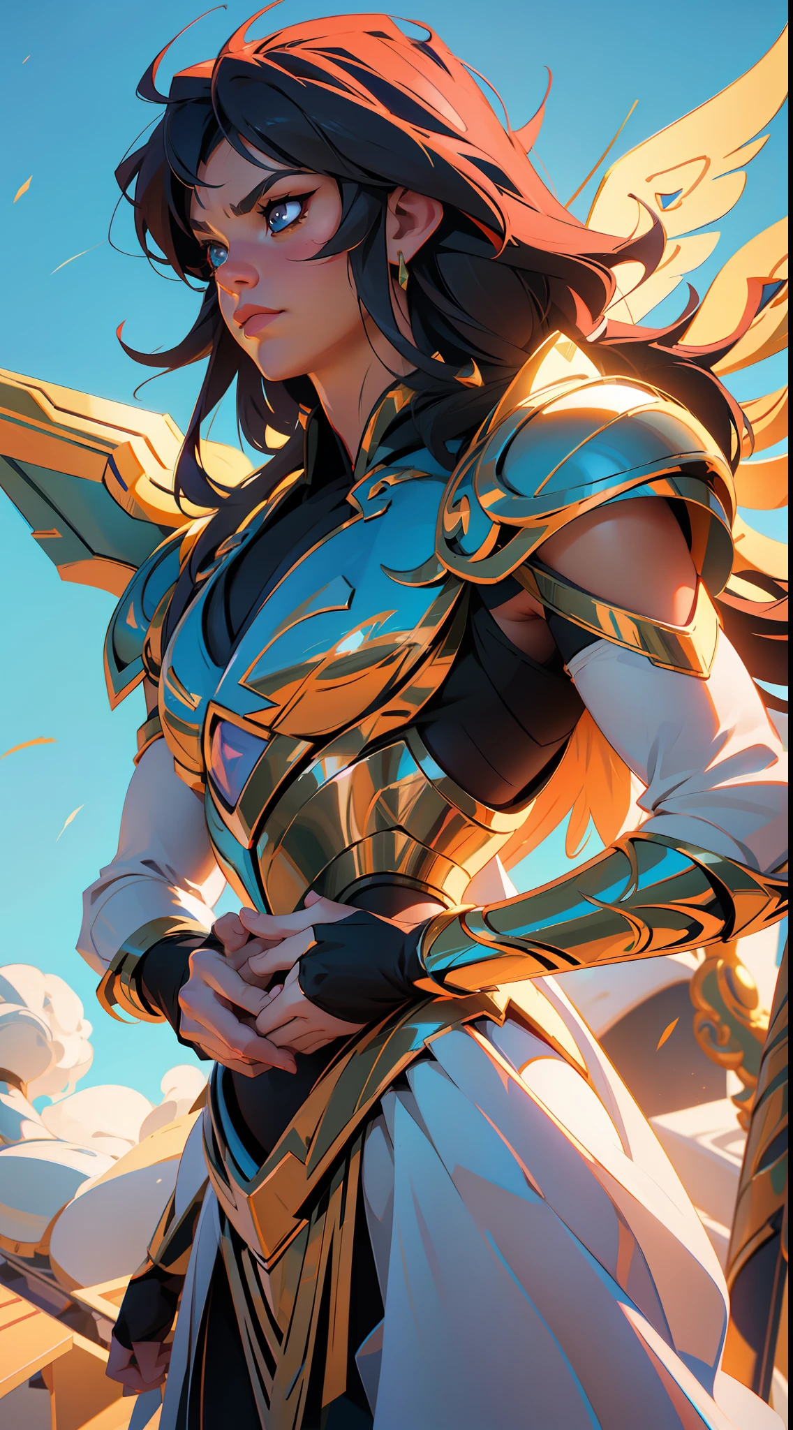 Saint Seiya Pegasus Seiya, wide angle, super highly detailed, professional digital painting, artstation, concept art, smooth, sharp focus, no blur, no dof, extreme illustration, Unreal Engine 5, Photorealism, HD quality, 8k resolution, cinema 4d, 3D, beautiful, cinematic