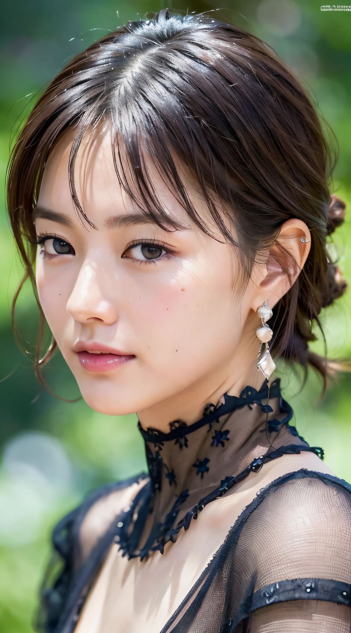 (8k, RAW photos, top quality, masterpiece: 1.2), ultra detail, super resolution, (real, real photos: 1.37), portraits, high definition RAW color photos, solo, professional photos, very detailed and beautiful, highly detailed, 8k wallpapers, amazing details, huge file size, official art, highly detailed CG Unity 8k wallpapers, highly detailed beautiful girls, Highly detailed face, very detailed eyes, very detailed skin, very detailed fingers, very detailed nose, very detailed detailed mouth, perfect ???????, detailed background, (blue color luxury dress, full dress, no bra, Academy Awards, red carpet), detailed clothes, one girl, (20:1.2), 20s, cute girl, realistic body, petite, white skin, radiant skin, slim body, Handsome Body, Black Hair, Short Hair, (Dull Bangs: 1.2), Smile, Cute, Youthful, Cute Face, Realistic Face, Delicate Eyes, Sagging Eyes, Earrings, Camera Gaze, Front Look, Standing Posture, Contrapposto, Dynamic Lighting, Super Big
