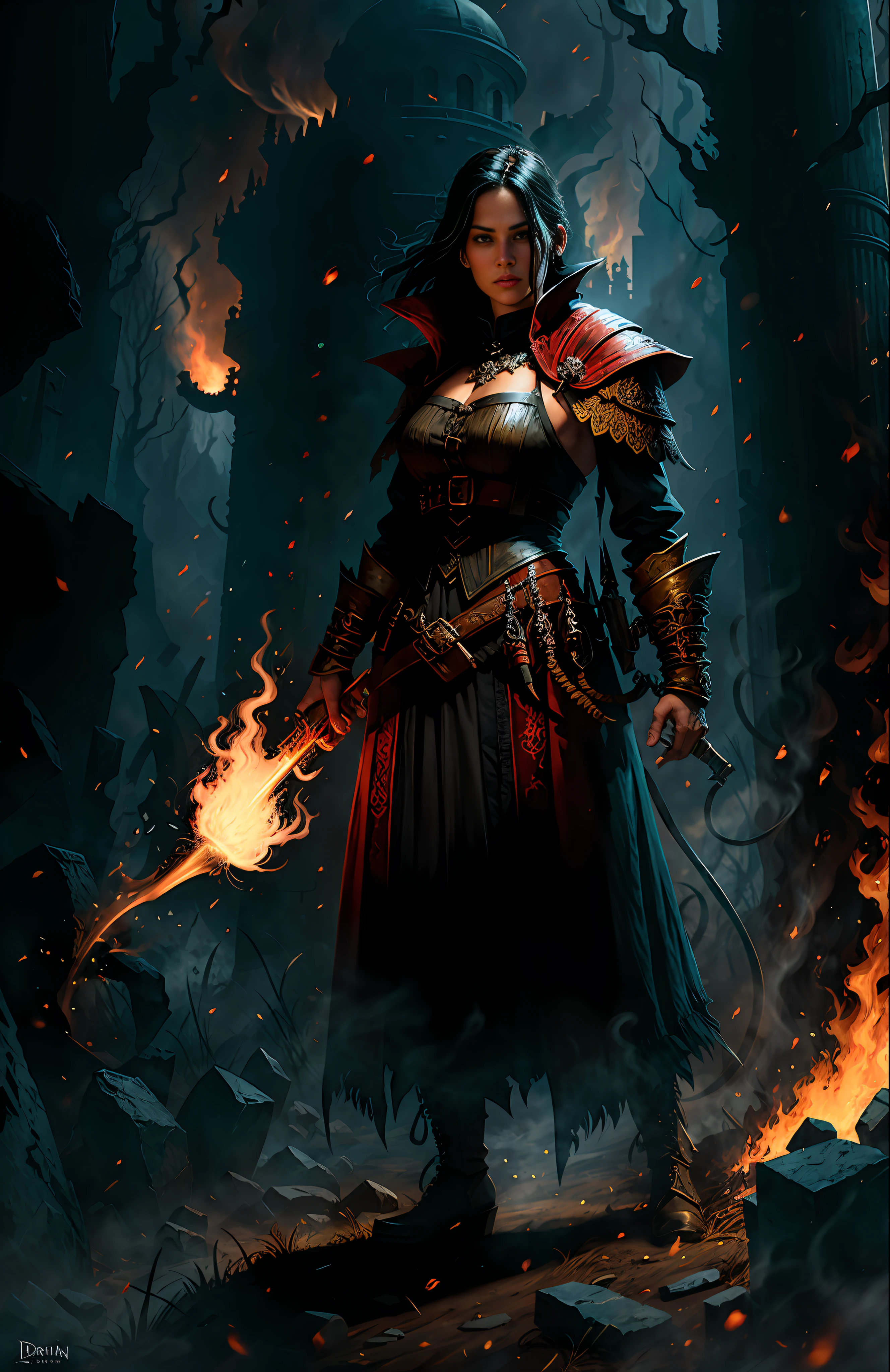 Fight fire with Gasoline, dark fantasy character art