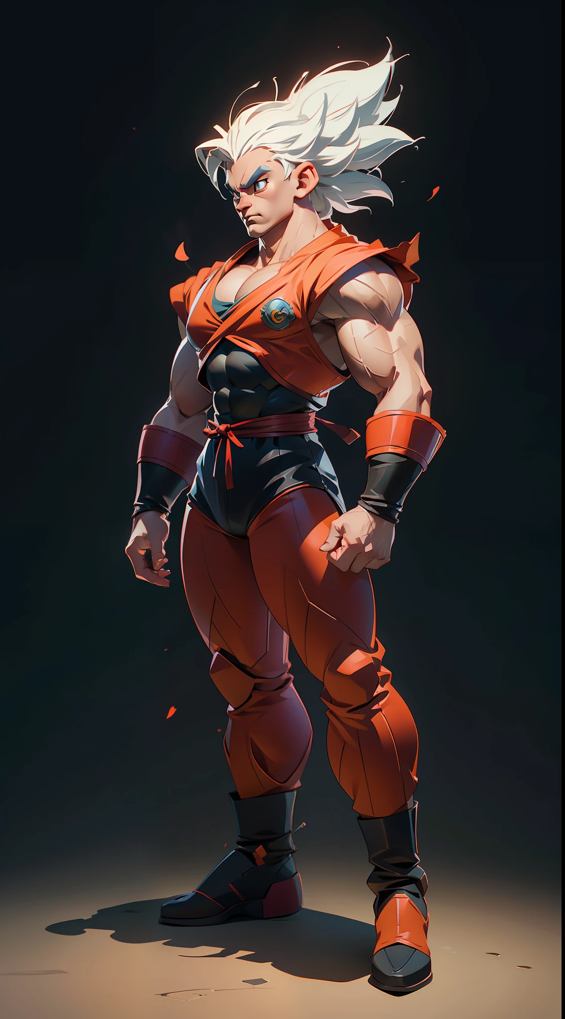 Dragon Ball Super character super stong bodybuilder berserk mode concept , full body, colored,, wide angle, super highly detailed, professional digital painting, artstation, concept art, smooth, sharp focus, no blur, no dof, extreme illustration, Unreal Engine 5, Photorealism, HD quality, 8k resolution, cinema 4d, 3D, beautiful, cinematic