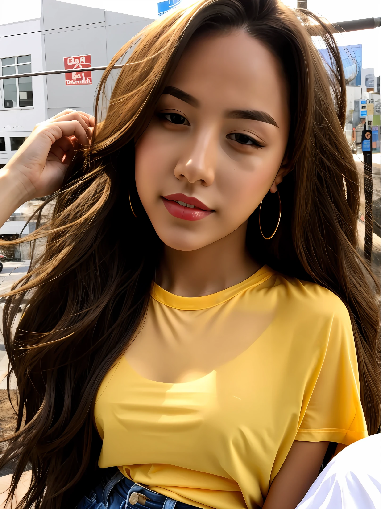 Young girl sexy transparent shirt