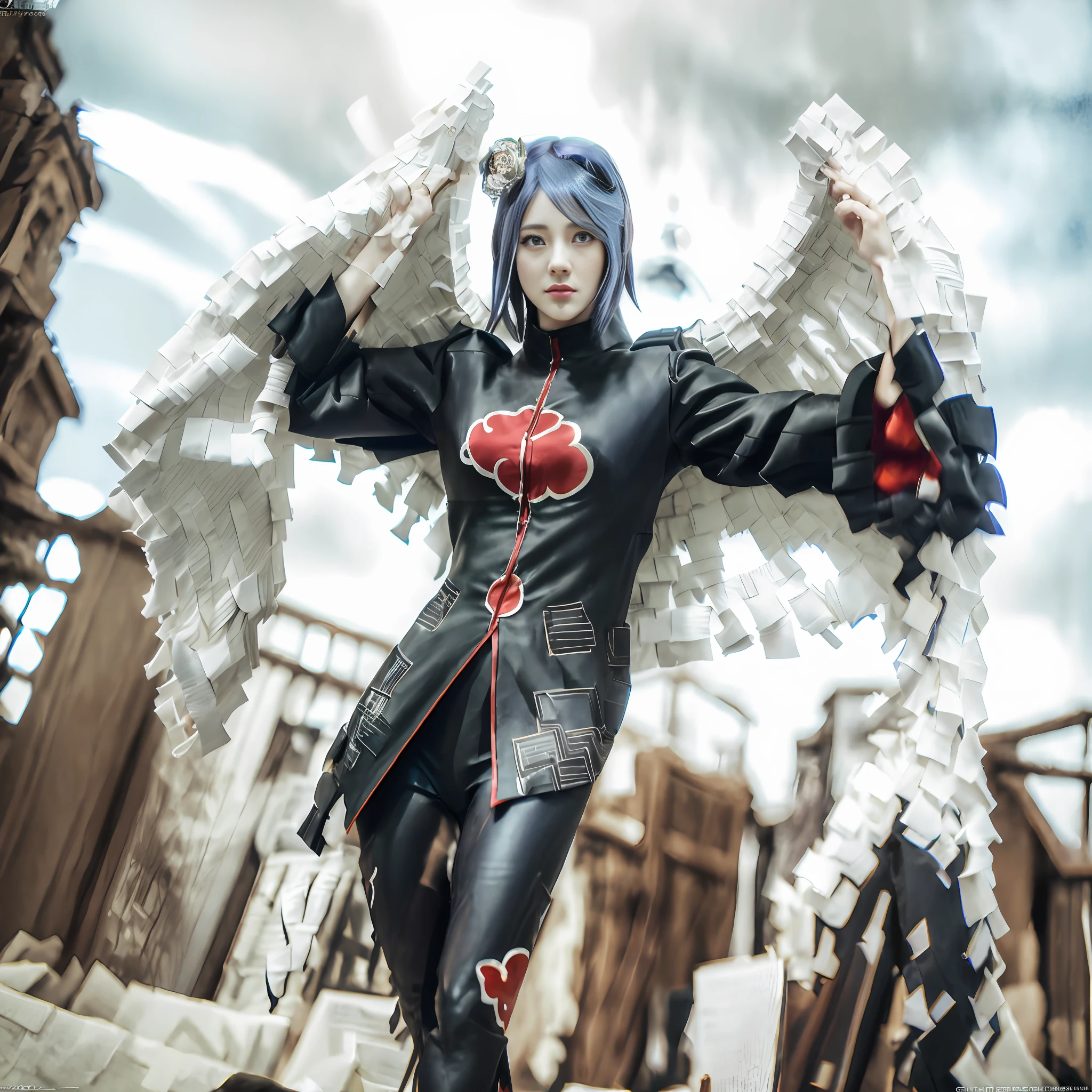 Best quality, 8k, 32k, Masterpiece, photo realistic, realistic, anime cosplay with purple wings and black wig and outfit, anime cosplay, professional cosplay, full cosplay, cosplay, anime girl cosplay, cosplay photo, cosplayer, publicity cosplay (seductive poses ), Sexy, sexy buttocks, beautiful white face shining, beautiful face, pink cheeks, beautiful lips, porcelain skin, intricate details, super detailed, super tall, supreme detail, high detail, delicate, excellent detail, fine detail, lighting cinematic, best quality, masterpiece, smooth and beautiful, CG , unity, 8k wallpaper, Stunning, fine detail, unity CG wallpaper 8k ultra detailed, large file size, highly detailed, high resolution, amazing detail, stunning detail, depth of field, oil painting effect in Rembrandt art style, concept portrait art in Stanley Artgerm Lau style, WLOP, trending on Artstation, epic, trending in society, detailed digital painting, very high quality models.