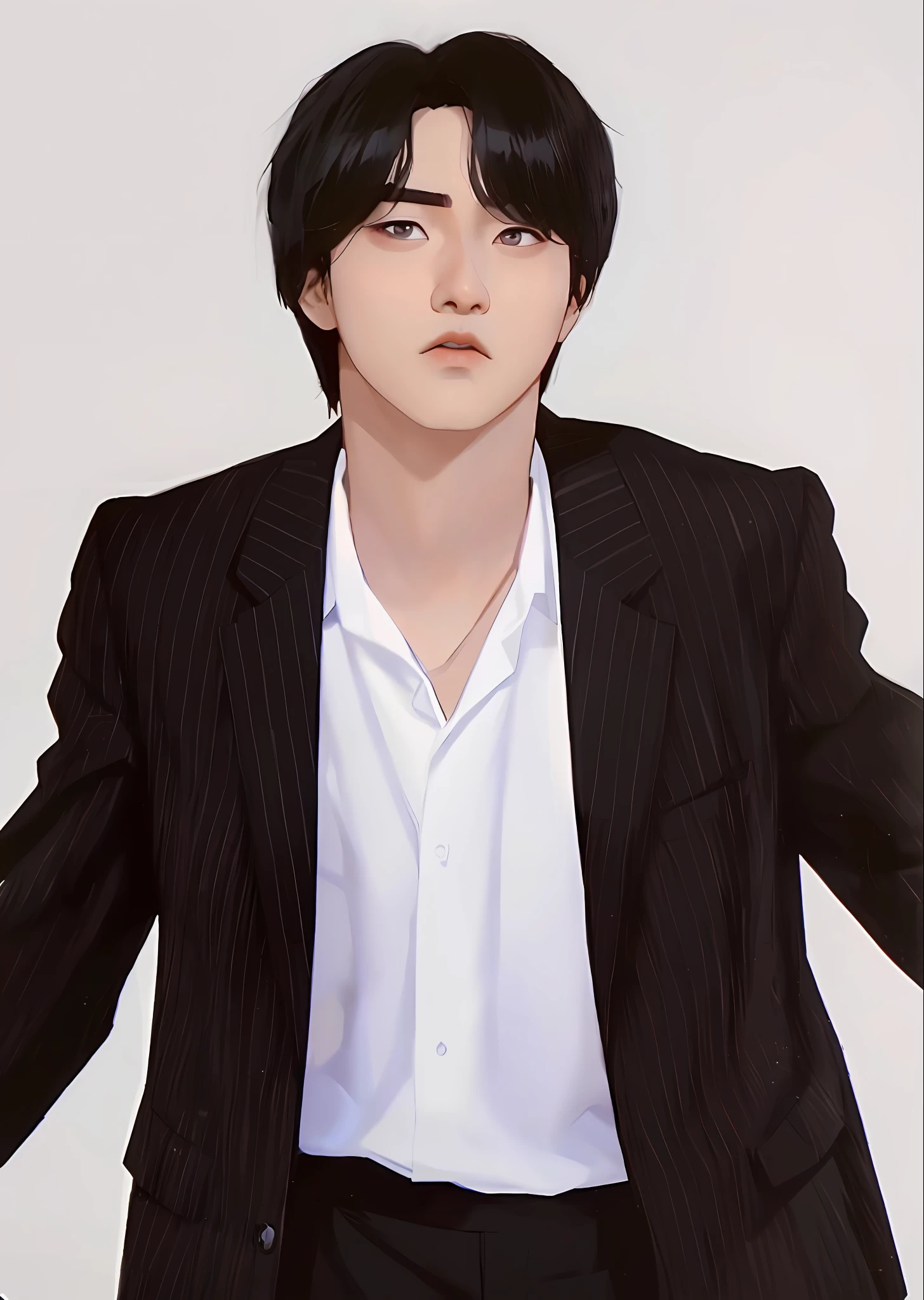 arafed man in a suit and white shirt posing for a picture, jung jaehyun, he is wearing a suit, hyung tae, kim doyoung, taejune kim, leaked image, jinyoung shin, black haired yoongi, official photos, jungkook, taken in the early 2020s, yanjun chengt, official photo, cai xukun