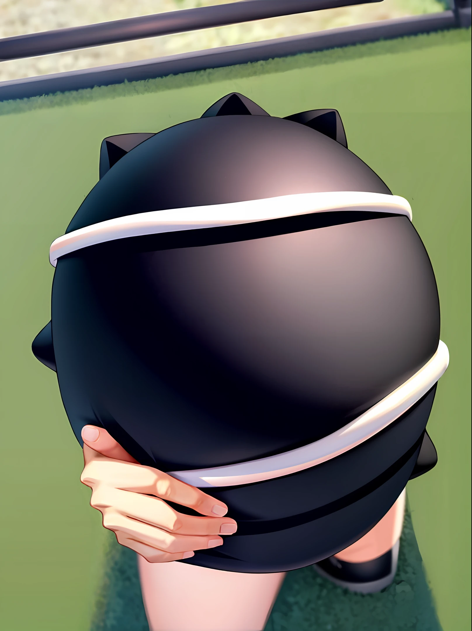 Soccer player in anime black athletic size stature half color black