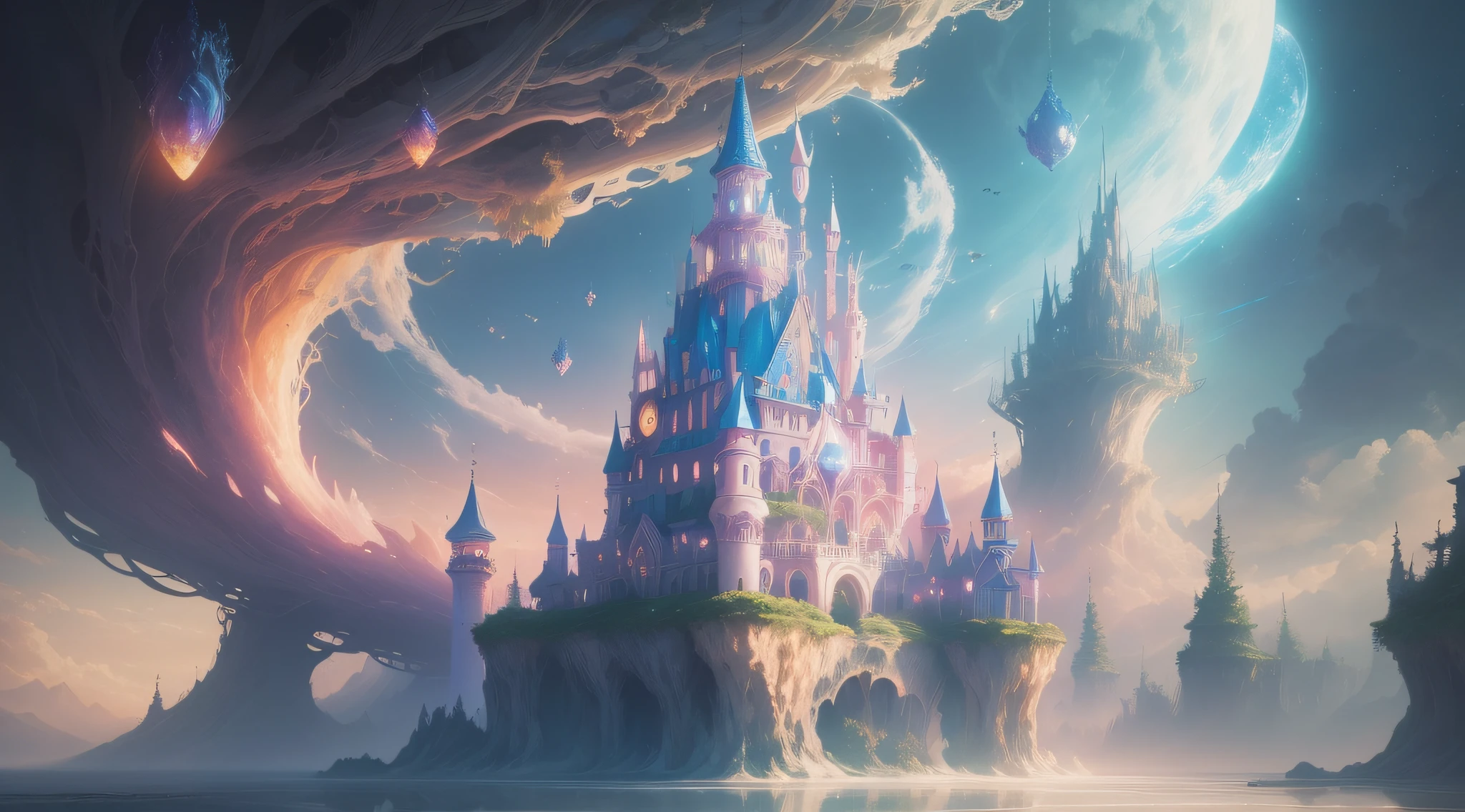 Imagine a world where dreams and reality merge. Design a wallpaper that captures the essence of this magical realm. Let your imagination soar as you create a captivating scene filled with surreal elements and whimsical characters. Incorporate vibrant colors, ethereal lighting, and fantastical landscapes to evoke a sense of wonder and enchantment. Consider how dreams can come to life, with floating islands, talking animals, or gravity-defying structures. Allow your creativity to shine as you craft a wallpaper that transports viewers to a realm where the line between dreams and reality blurs, igniting their imagination and sparking a sense of childlike wonder.