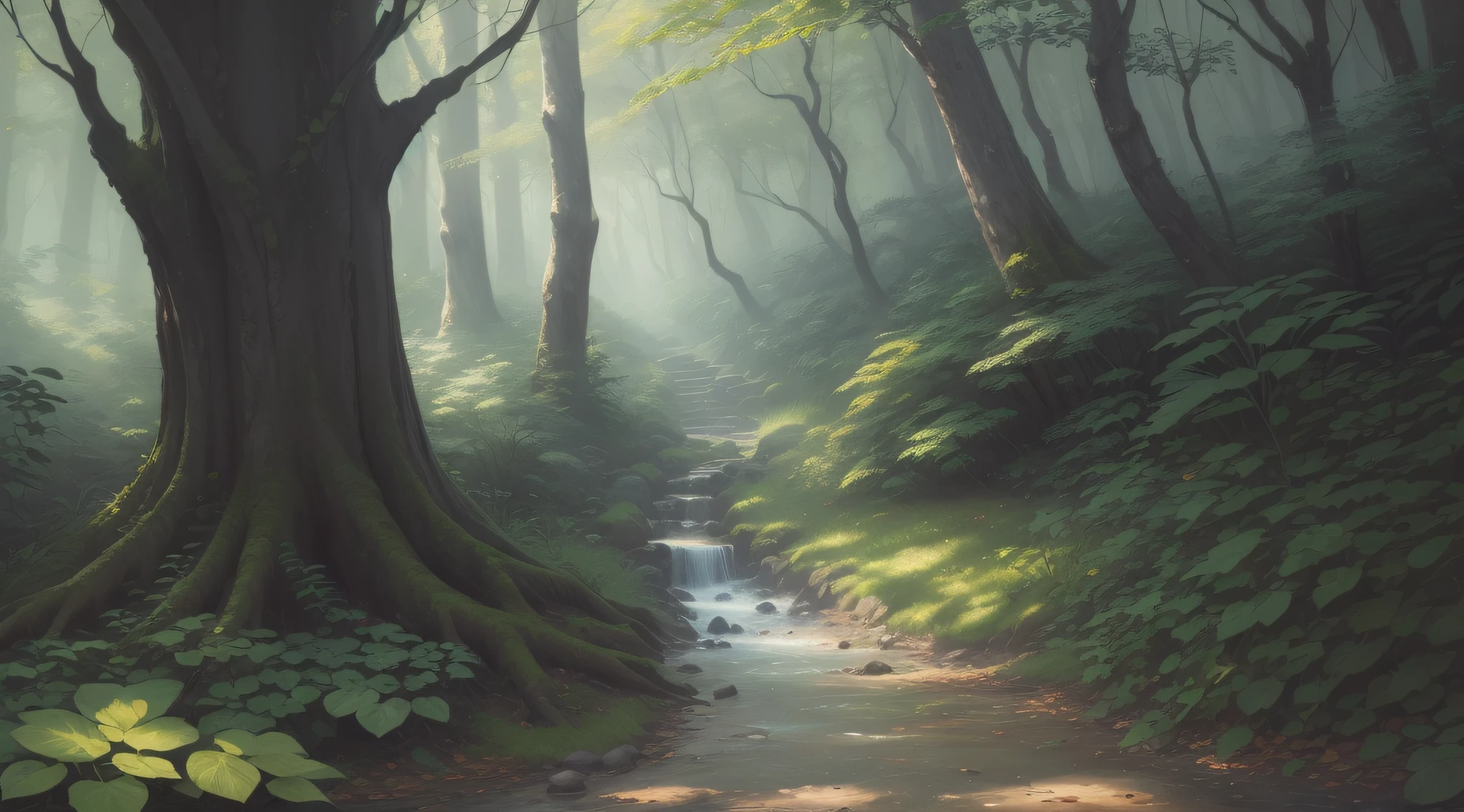 Transport yourself to a tranquil forest oasis with a captivating wallpaper design. Picture a lush, enchanted woodland with towering trees, vibrant foliage, and a gentle stream flowing through it. Create a sense of depth and serenity by using a soft color palette of earthy greens, warm browns, and soothing blues. Incorporate subtle lighting effects to emulate the dappled sunlight filtering through the leaves, casting enchanting patterns on the forest floor.
Imagine whimsical creatures nestled within the scene, such as graceful deer, mischievous foxes, or colorful birds. Let them evoke a sense of wonder and playfulness as they navigate their natural habitat. Consider adding hidden details like fairies or magical elements peeking out from behind the trees, sparking curiosity and imagination.
Experiment with different textures to bring the wallpaper to life. Add depth to the foliage with intricate leaf patterns and delicate textures. Use layers and gradients to create a sense of distance and perspective, making the forest feel expansive and immersive.
Incorporate a sense of tranquility and balance by featuring a peaceful meditation spot, such as a serene clearing or a cozy tree stump. This focal point can be adorned with soft pillows, glowing lanterns, or blooming flowers, inviting viewers to immerse themselves in the peaceful ambiance of the forest.
Whether you choose a realistic or stylized approach, let the overall design evoke a feeling of harmony with nature, offering a moment of respite and escape from the hectic world. Let your creativity flourish as you craft a wallpaper that invites viewers to step into a captivating and serene woodland haven.