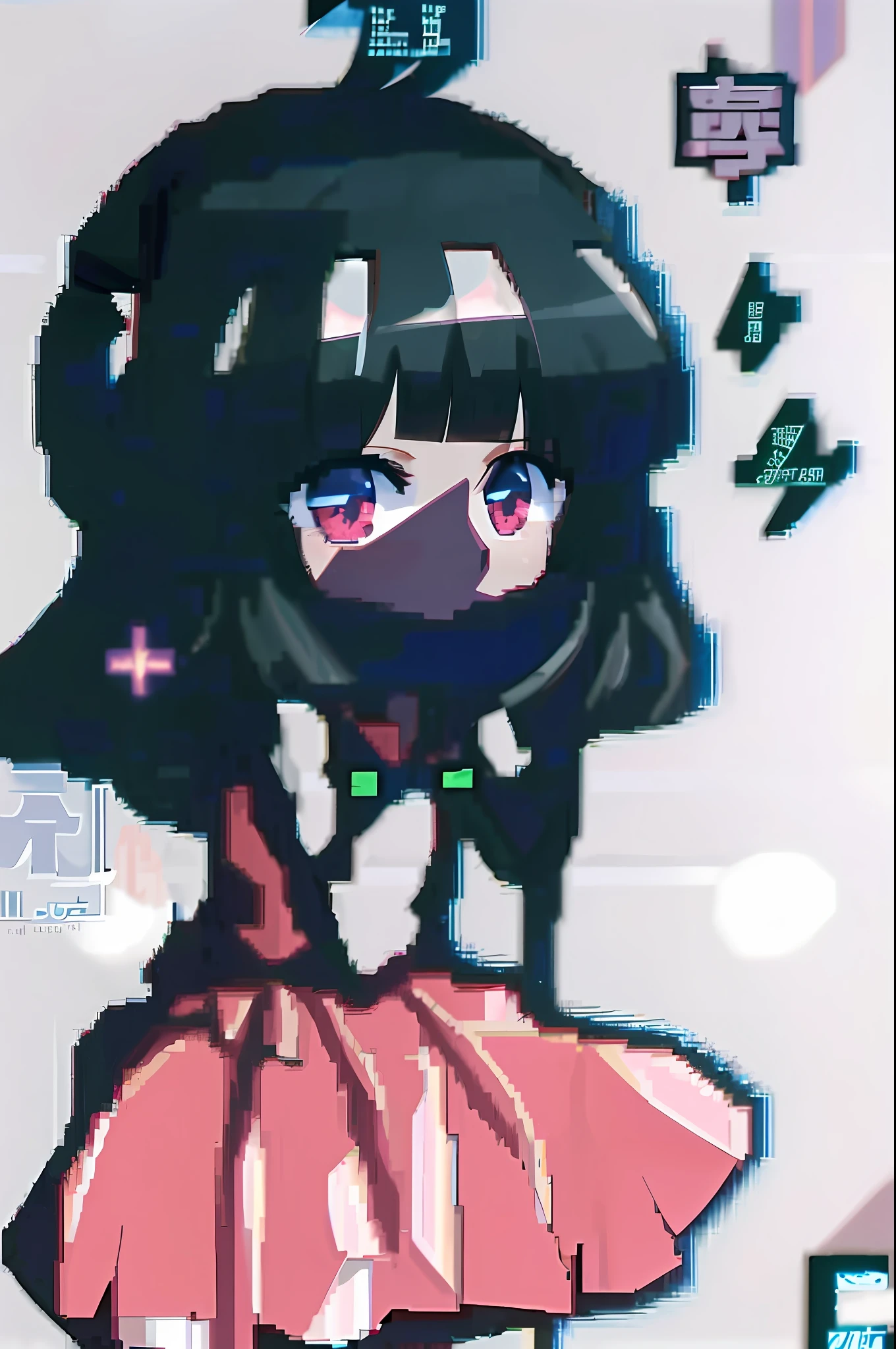 anime girl with black hair and pink dress with a pink dress, anime moe artstyle, anime stylized, anime style. 8k, stylized anime, iwakura lain, lolish, anime styled 3d, anime artstyle, (anime girl), with huge luminous sad eyes, reimu hakurei, close up iwakura lain --auto --s2