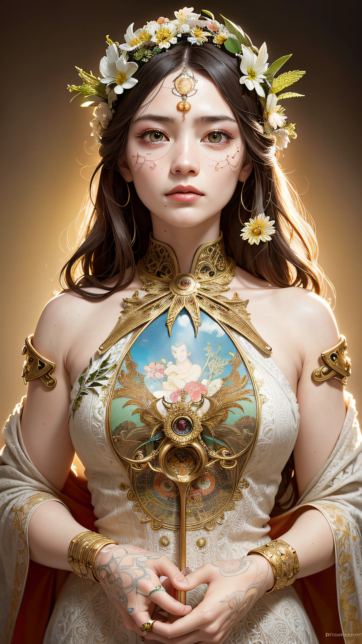 portrait of the most beautiful form of chaos, elegant, a brutalist designed, vivid colours, romanticism, by james jean, roby dwi antono, ross tran, francis bacon, michal mraz, adrian ghenie, petra cortright, gerhard richter, takato yamamoto, ashley wood, atmospheric, trending on artstation. 8 k masterpiece. (alphonse mucha style:1.2), 3d render, cgi, symetrical, octane render, 35mm, bokeh, 9:16, (intricate details:1.12), hdr, (intricate details, hyperdetailed:1.15), (natural skin texture, hyperrealism, soft light, sharp:1.5), rimlight, low, glowing