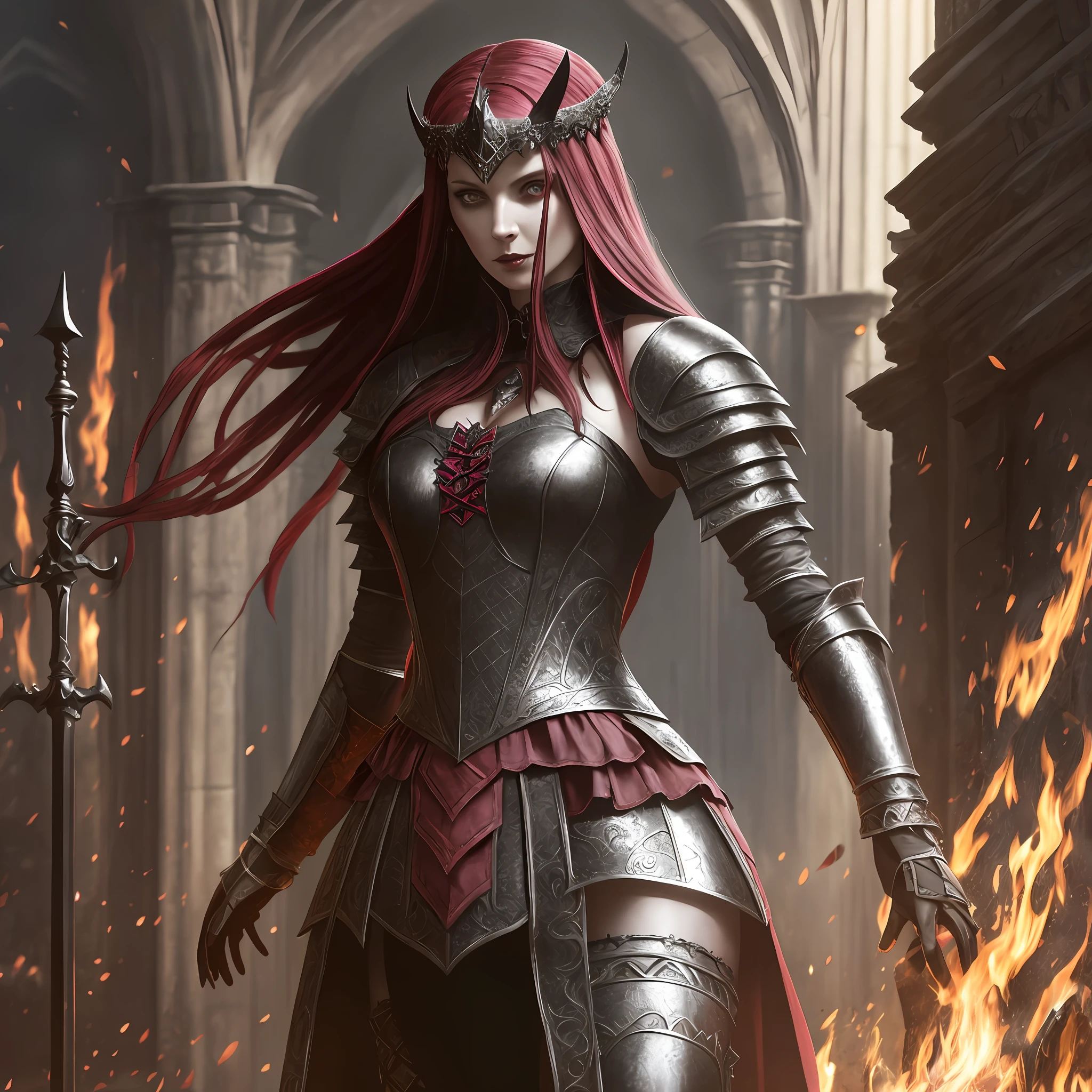 Elizabeth bathory, Full body, black gothic armor, hyper-realistic, working cousin, 4k, Dark fantasy, vampire