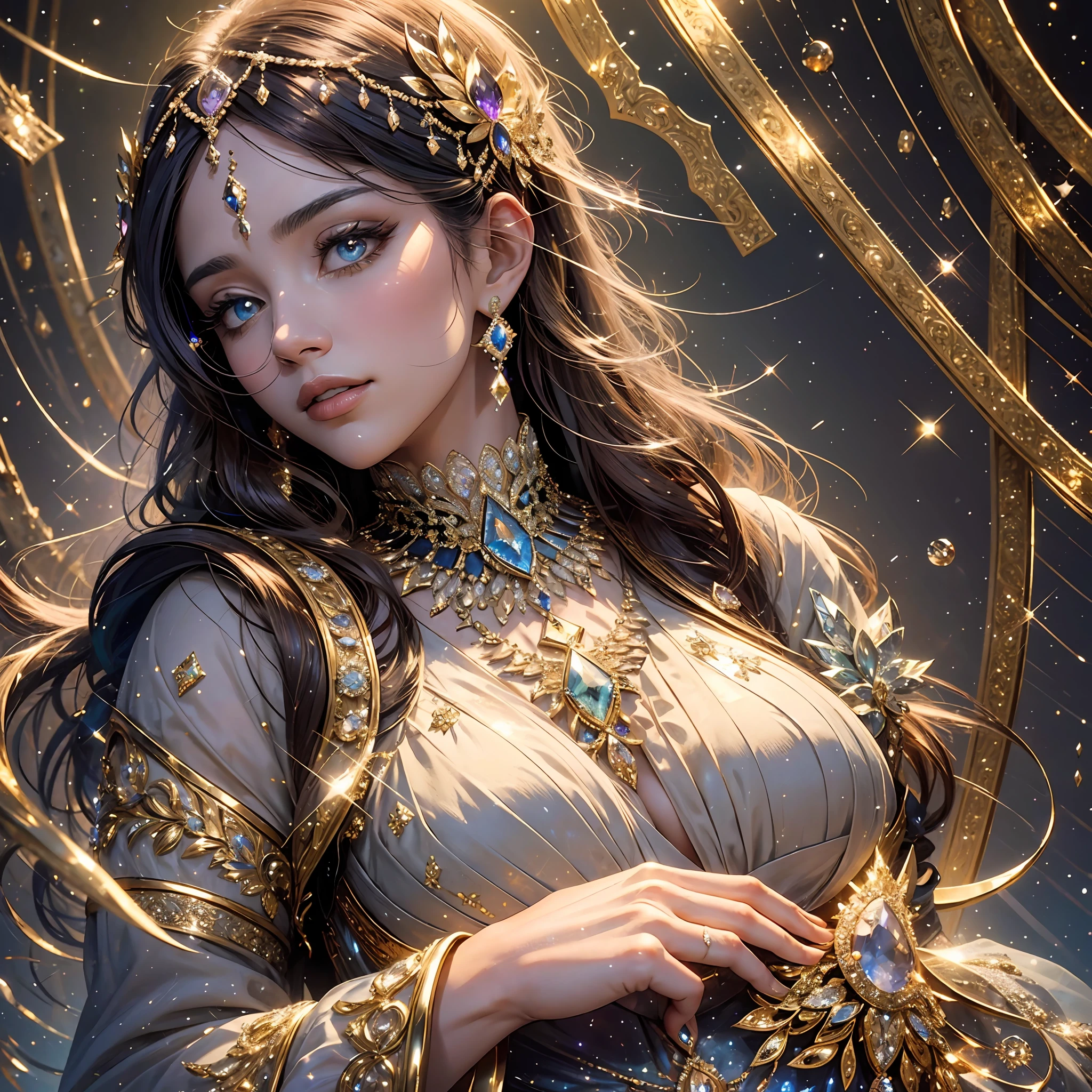 The sparkle of the gemstones is more noble and luxurious against the background of color, and the exquisite details are enough to reflect the unique charm of the gemstones, as charming as the night, and accurately render the delicate patterns and light and shadow effects of each gemstone, giving people a strong visual impact. --auto --s2