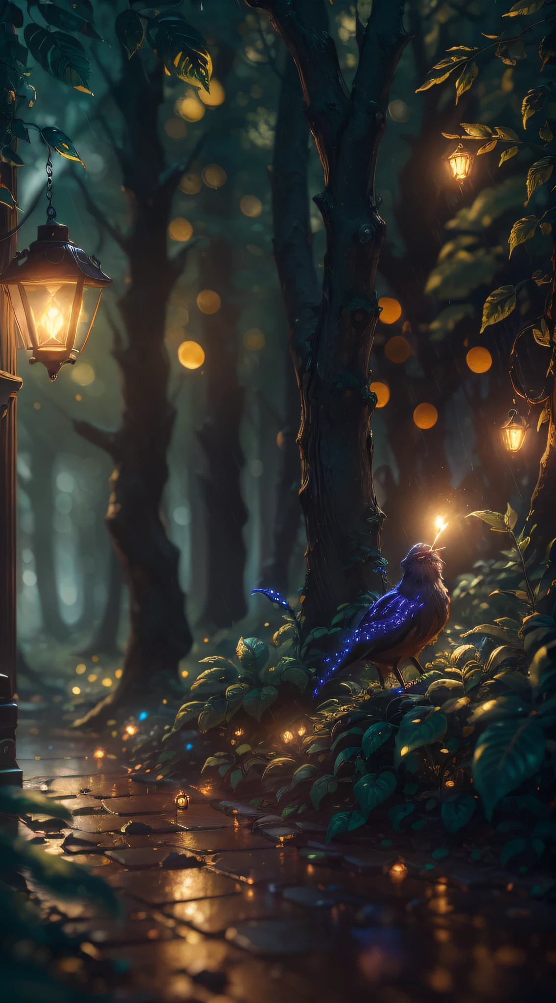 Masterpiece, best quality, (very detailed CG unified 8k wallpaper), dynamic lighting, (charming dark Night elf forest), dimly lit forest, meadow, bathed in dark and ethereal light, highlighting every intricate detail, adding dreamy quality to the scene, mysterious times, dreamy details, rainy weather, mysterious, warm and friendly atmosphere, atmospheric dust, Underground Scattering, Light Tracing, Depth of Field, Bokeh, Vivid Colors, Cinema-like hard Lighting, Realistic Shadows, Beautiful Glowing Details, Film, Octane rendering, Light Tracing, Concept Art, Reality, Unreal Engine 5 --auto --s2