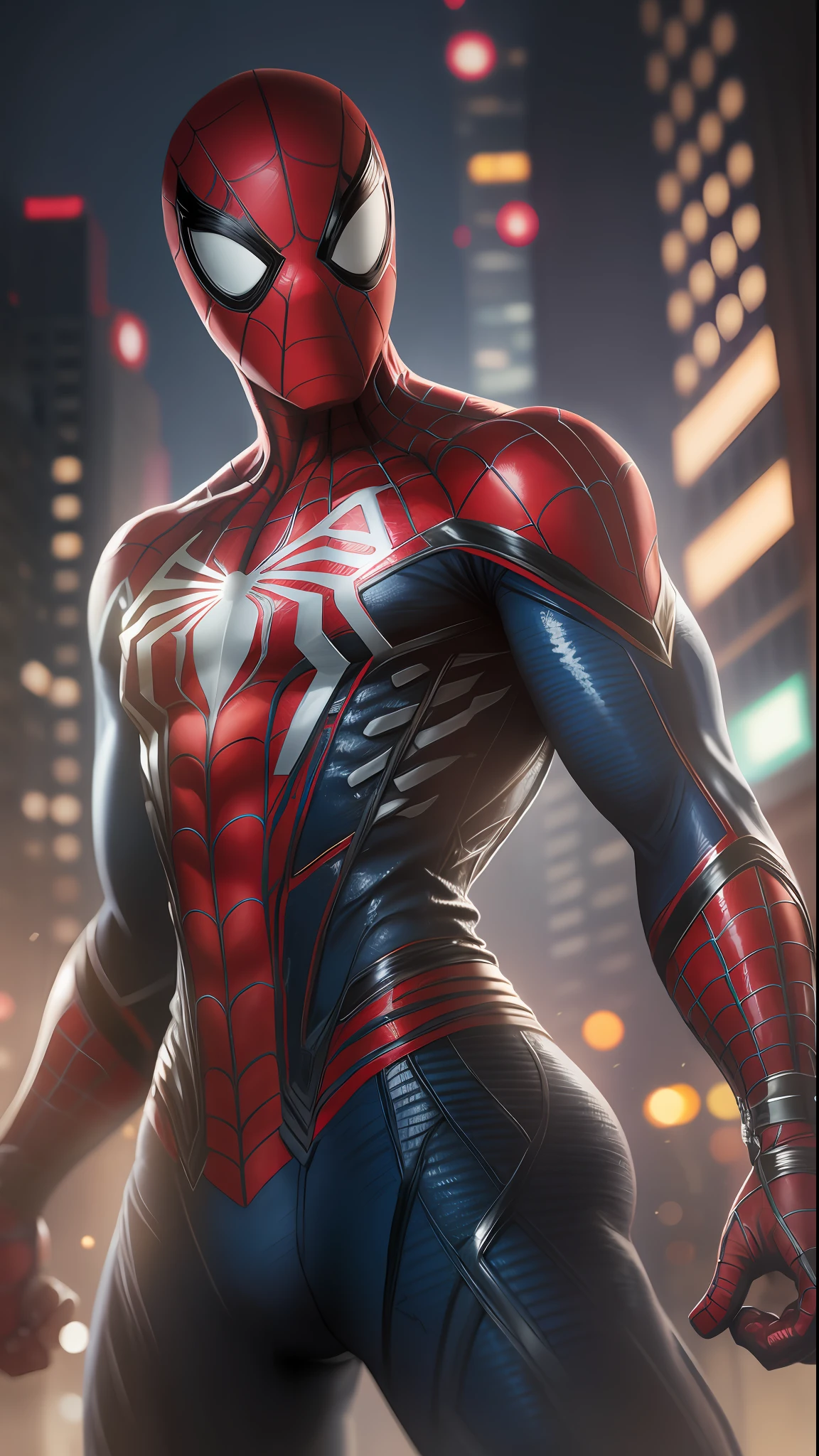 Create an 8K image of the Spider-Man symbol, cinematic lights. ultra detailed