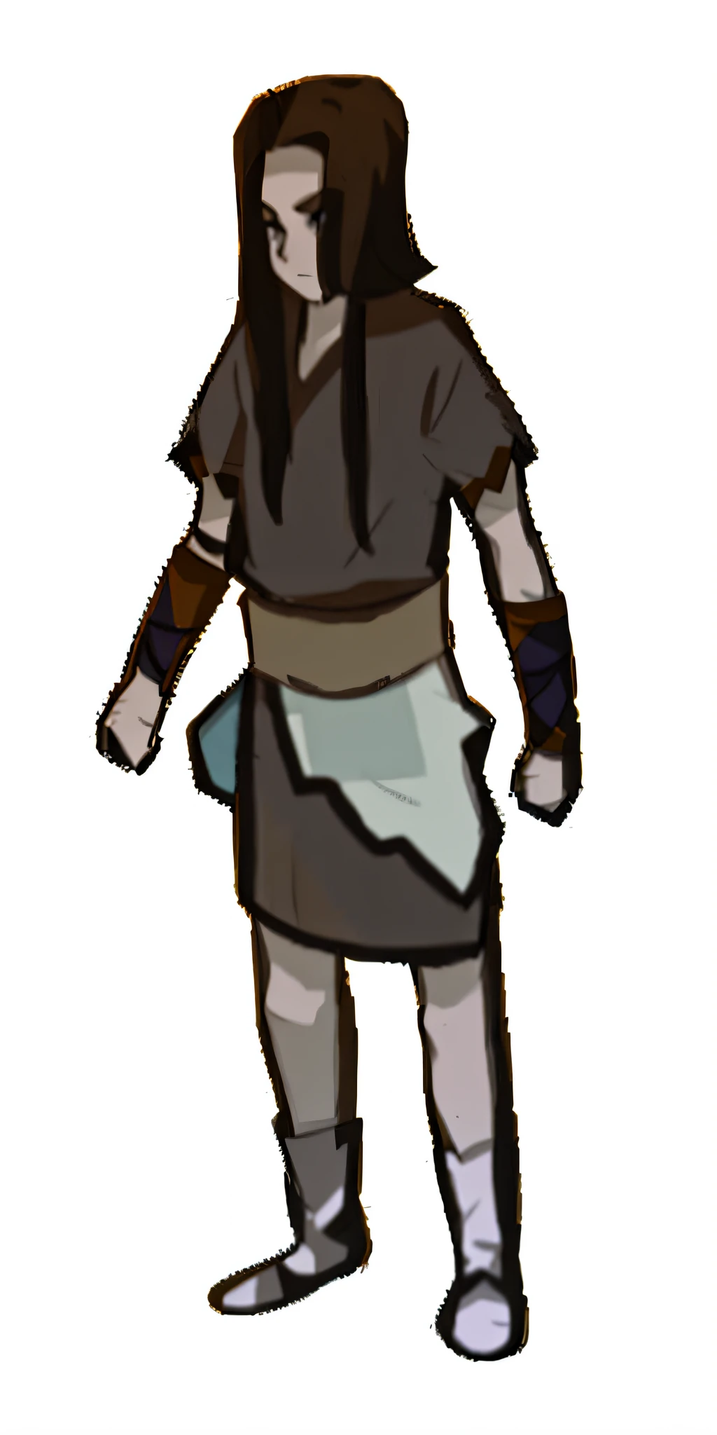 a cartoon image of a woman in a costume and boots, rpg character, 2 d sprite, jrpg character, character is standing, concept art of a monk, concept character, full body character, full body concept, 2 d render, dnd character, merged character, dnd render of a man, full body character concept, character concept, unrealistic character concept