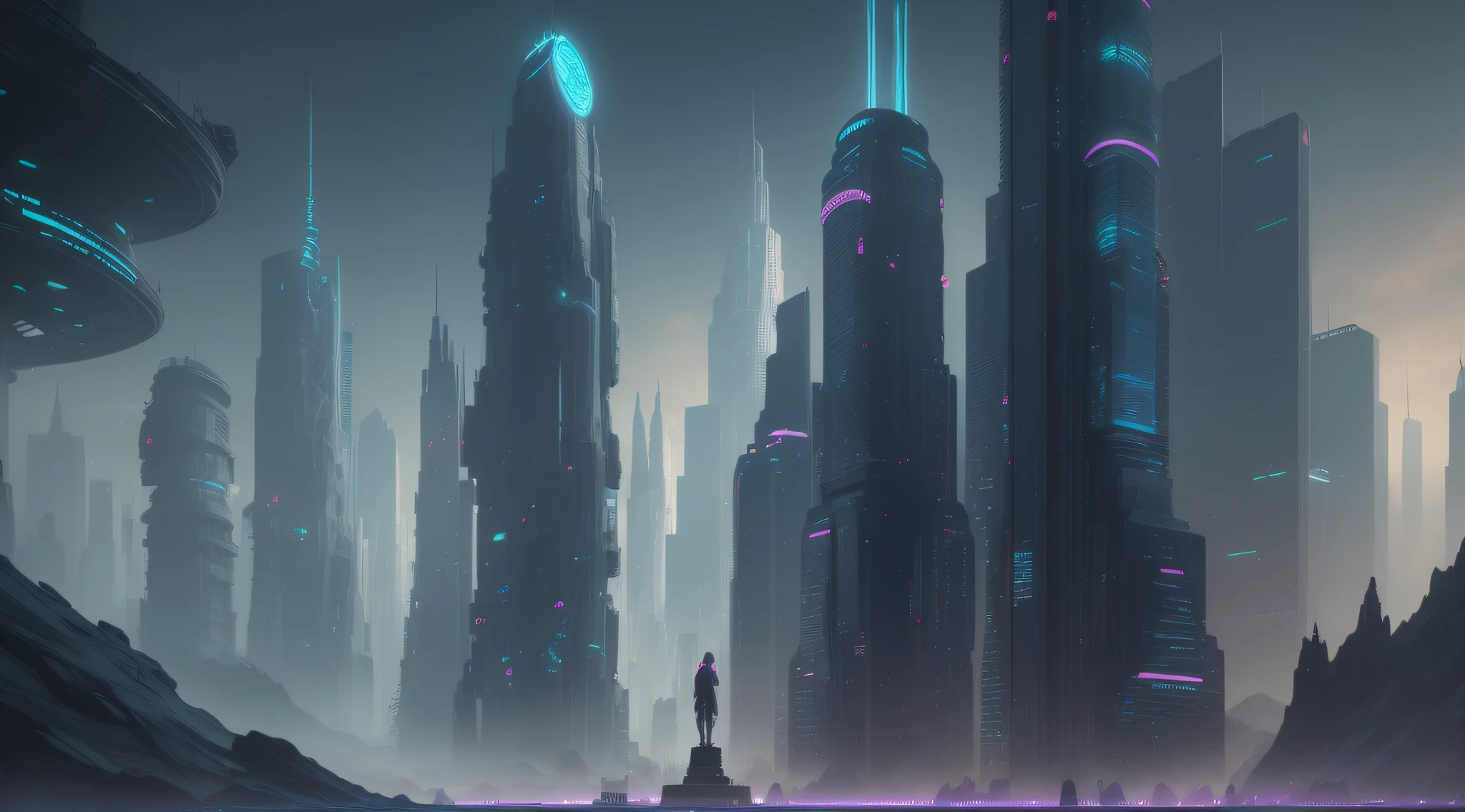Create a captivating and immersive wallpaper that transports viewers to a futuristic metropolis nestled amidst an otherworldly landscape. Envision a bustling cityscape with towering skyscrapers, sleek futuristic architecture, and neon-lit streets that reflect upon the shimmering surface of an alien sea. The city's buildings should be adorned with holographic displays and augmented reality projections, giving a glimpse of the advanced technology and innovation that characterizes this metropolis.
In the background, design an exotic and surreal landscape that merges the familiar with the extraordinary. Picture vast floating islands, levitating rocks, or ethereal landmasses with unique geological formations, reminiscent of a world far beyond our own. Illuminate the landscape with multiple moons or celestial bodies, casting an ethereal glow upon the city and adding to the mesmerizing ambiance.
Within this awe-inspiring city, populate it with diverse and intriguing inhabitants - humans, androids, and extraterrestrial beings coexisting harmoniously. Each character should possess a distinct personality and style, reflecting their origins and roles in this future society. Showcase people engaged in various activities, from business professionals hurrying to work to artists expressing their creativity in street performances. Let the city streets come alive with vibrant colors and a sense of bustling energy.
For an added touch of depth, incorporate advanced transportation systems, such as levitating hovercars or magnetic trains, seamlessly navigating through the cityscape. Showcase transportation hubs where passengers embark on exhilarating journeys, connecting different parts of the metropolis.
Consider the environmental impact of this futuristic world by including sustainable features like vertical gardens, green rooftops, and renewable energy sources integrated into the architecture, demonstrating a harmony between technological advancement and environmental consciousne