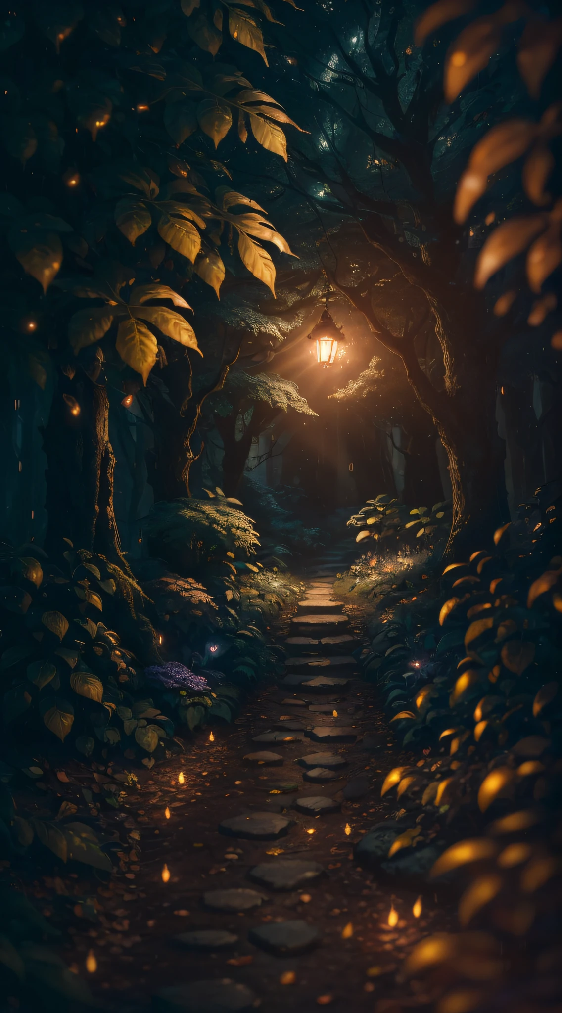Masterpiece, best quality, (very detailed CG unified 8k wallpaper), dynamic lighting, (charming dark Night elf forest), dimly lit forest, meadow, bathed in dark and ethereal light, highlighting every intricate detail, adding dreamy quality to the scene, mysterious times, dreamy details, rainy weather, mysterious, warm and friendly atmosphere, atmospheric dust, Underground Scattering, Light Tracing, Depth of Field, Bokeh, Vivid Colors, Cinema-like hard Lighting, Realistic Shadows, Beautiful Glowing Details, Film, Octane rendering, Light Tracing, Concept Art, Reality, Unreal Engine 5 --auto --s2