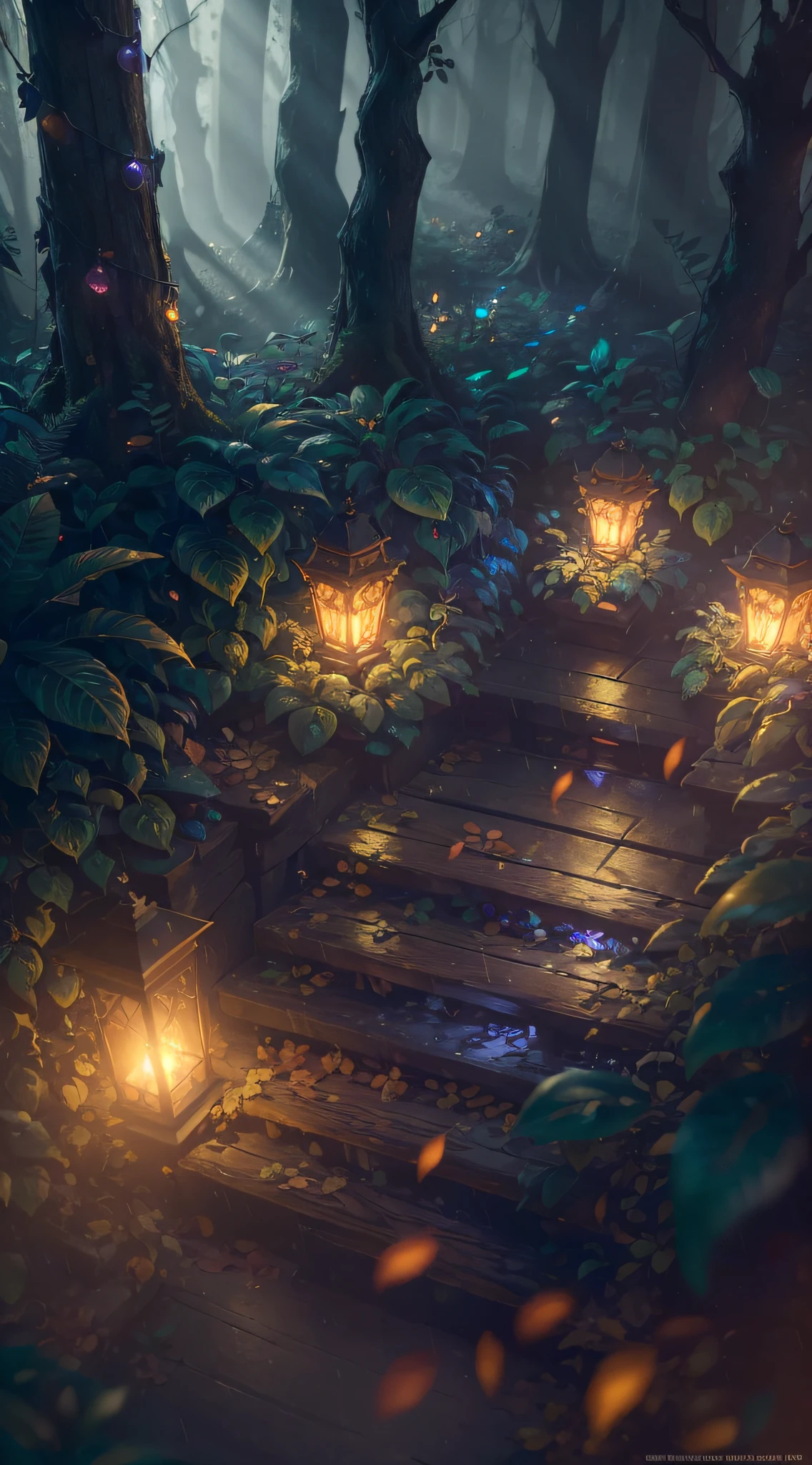 Masterpiece, best quality, (very detailed CG unified 8k wallpaper), dynamic lighting, (charming dark Night elf forest), dimly lit forest, meadow, bathed in dark and ethereal light, highlighting every intricate detail, adding dreamy quality to the scene, mysterious times, dreamy details, rainy weather, mysterious, warm and friendly atmosphere, atmospheric dust, Underground Scattering, Light Tracing, Depth of Field, Bokeh, Vivid Colors, Cinema-like hard Lighting, Realistic Shadows, Beautiful Glowing Details, Film, Octane rendering, Light Tracing, Concept Art, Reality, Unreal Engine 5 --auto --s2
