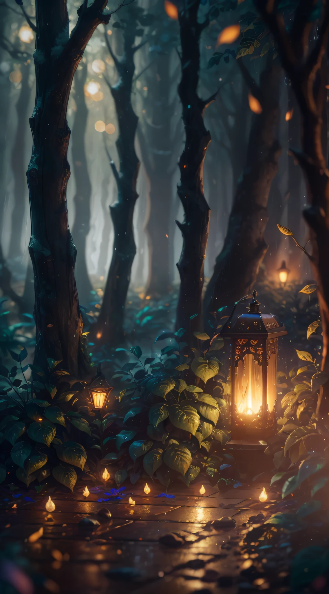 Masterpiece, best quality, (very detailed CG unified 8k wallpaper), dynamic lighting, (charming dark Night elf forest), dimly lit forest, meadow, bathed in dark and ethereal light, highlighting every intricate detail, adding dreamy quality to the scene, mysterious times, dreamy details, rainy weather, mysterious, warm and friendly atmosphere, atmospheric dust, Underground Scattering, Light Tracing, Depth of Field, Bokeh, Vivid Colors, Cinema-like hard Lighting, Realistic Shadows, Beautiful Glowing Details, Film, Octane rendering, Light Tracing, Concept Art, Reality, Unreal Engine 5 --auto --s2