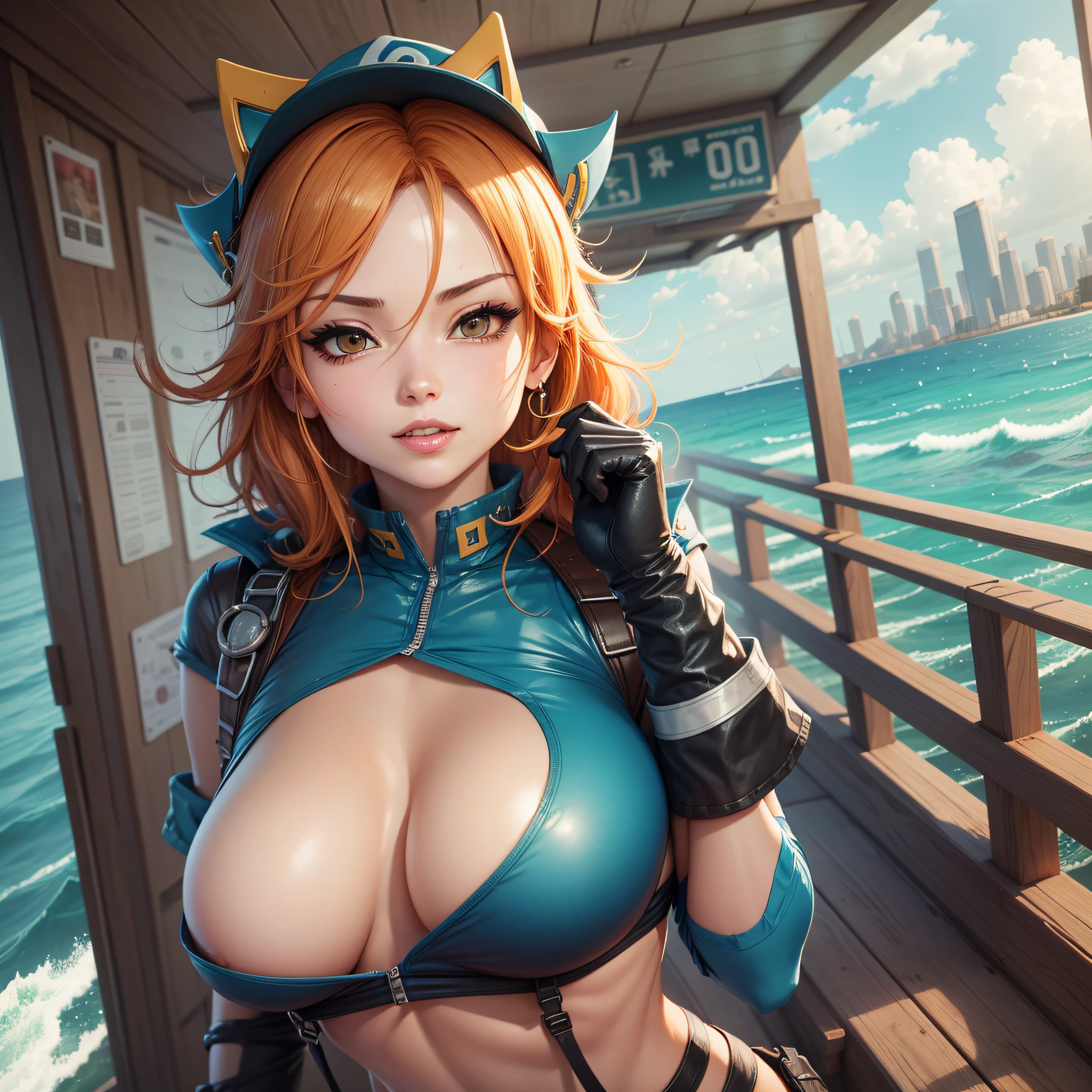I gril, Nami, bequini, neckline, show-off, grnades breasts, sany ship --auto --s2
