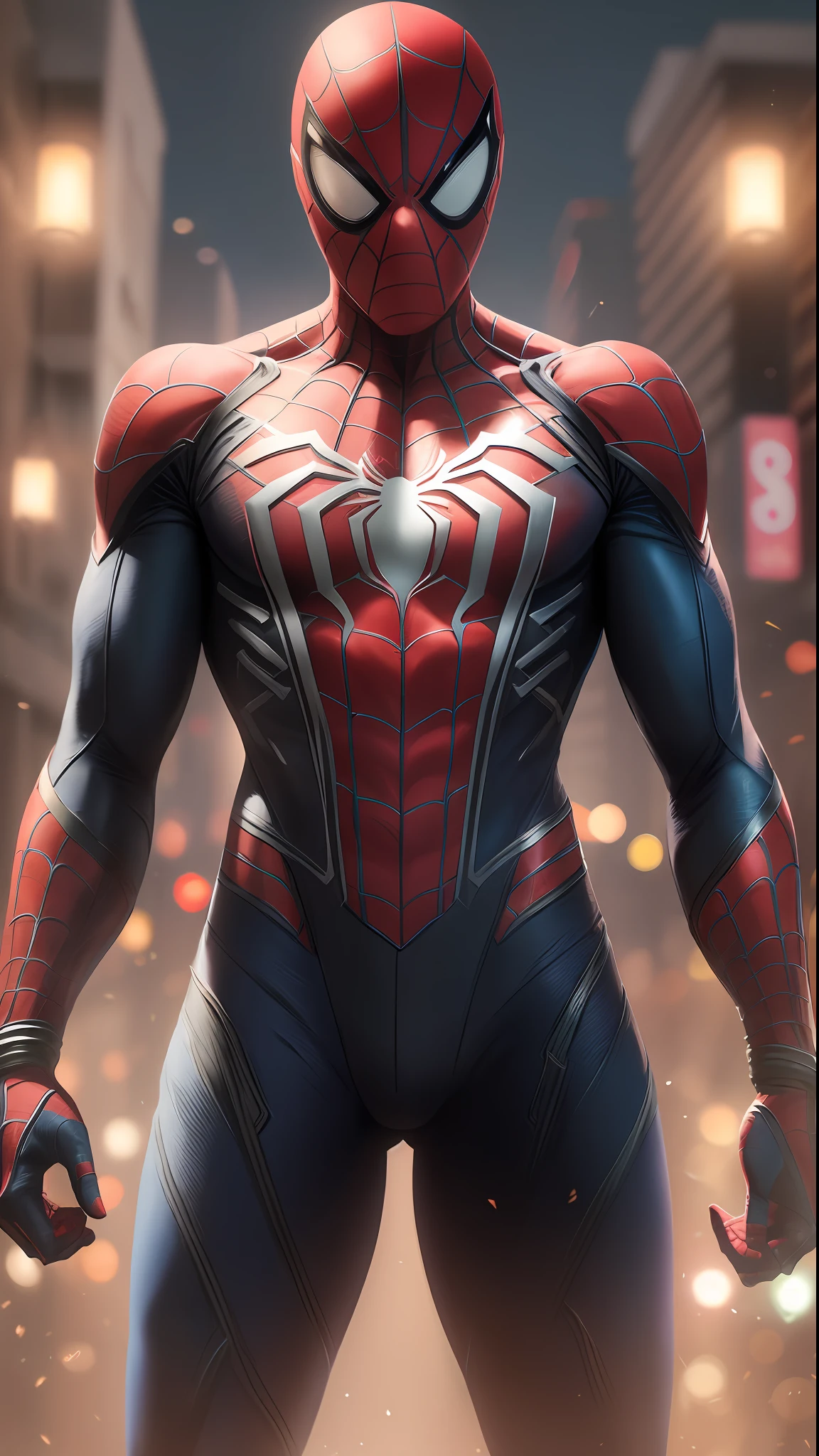 Create an 8K image of the Spider-Man symbol, cinematic lights. ultra detailed