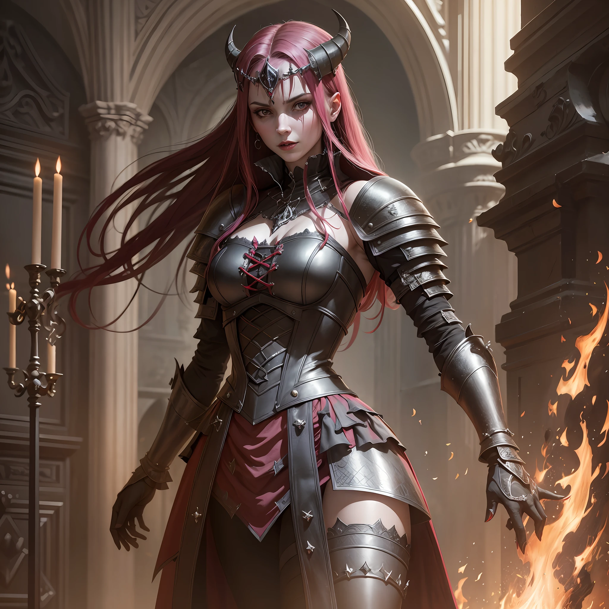 Elizabeth bathory, Full body, black gothic armor, hyper-realistic, working cousin, 4k, Dark fantasy, vampire