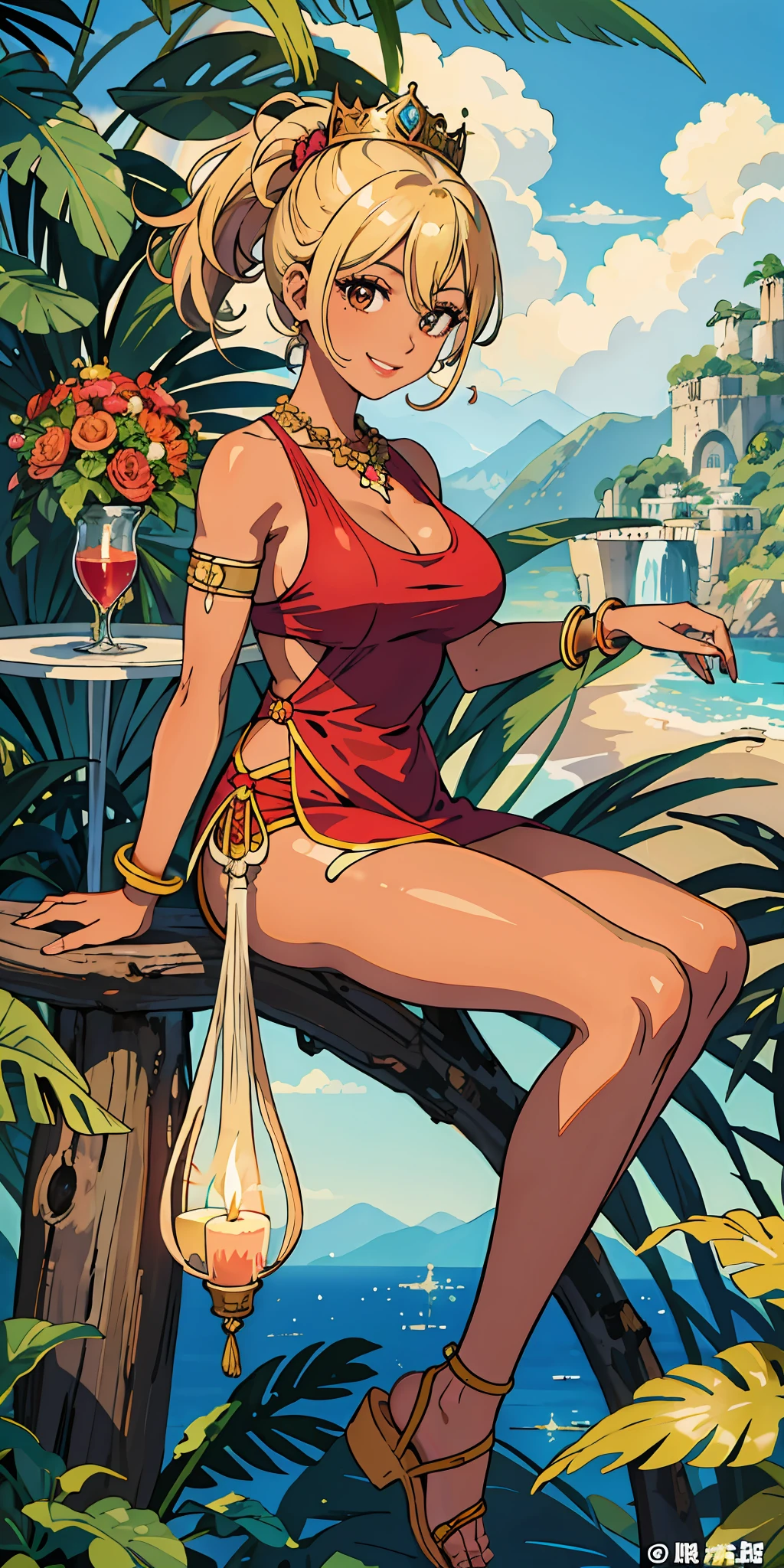 (top quality, masterpiece), 1 girl, 30 years old, stunning, smile, blonde, brown skin, tan, mole, big, big breasts, thin areola parachute,
coral
pitaya
candle
jungle
rapper
rocket
princess
croissant
sandal