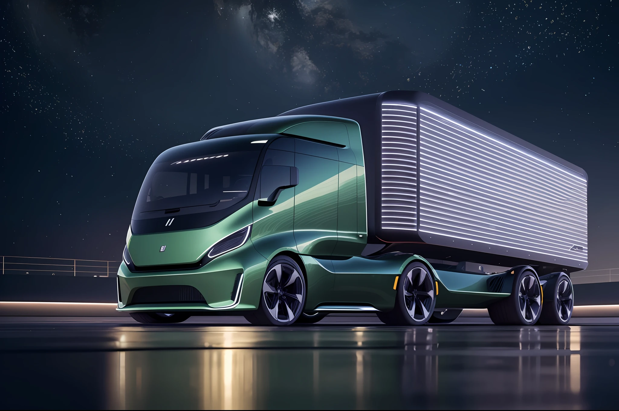 (8k, best quality, masterpiece:1.2), (realistic, photo-realistic:1.37), ultra-detailed,best quality, ultra high res, professional lighting, photon mapping, radiosity, Physically-based rendering, cinematic lighting, one, concept design (light commercial truck: 1.4), (45° viewing angle on right: 1.1), cargo box, white car paint, minimalism, electric car elements, good composition, no unnecessary lines, soundstage, global light, light background, octane rendering, wide angle lens, eye level.