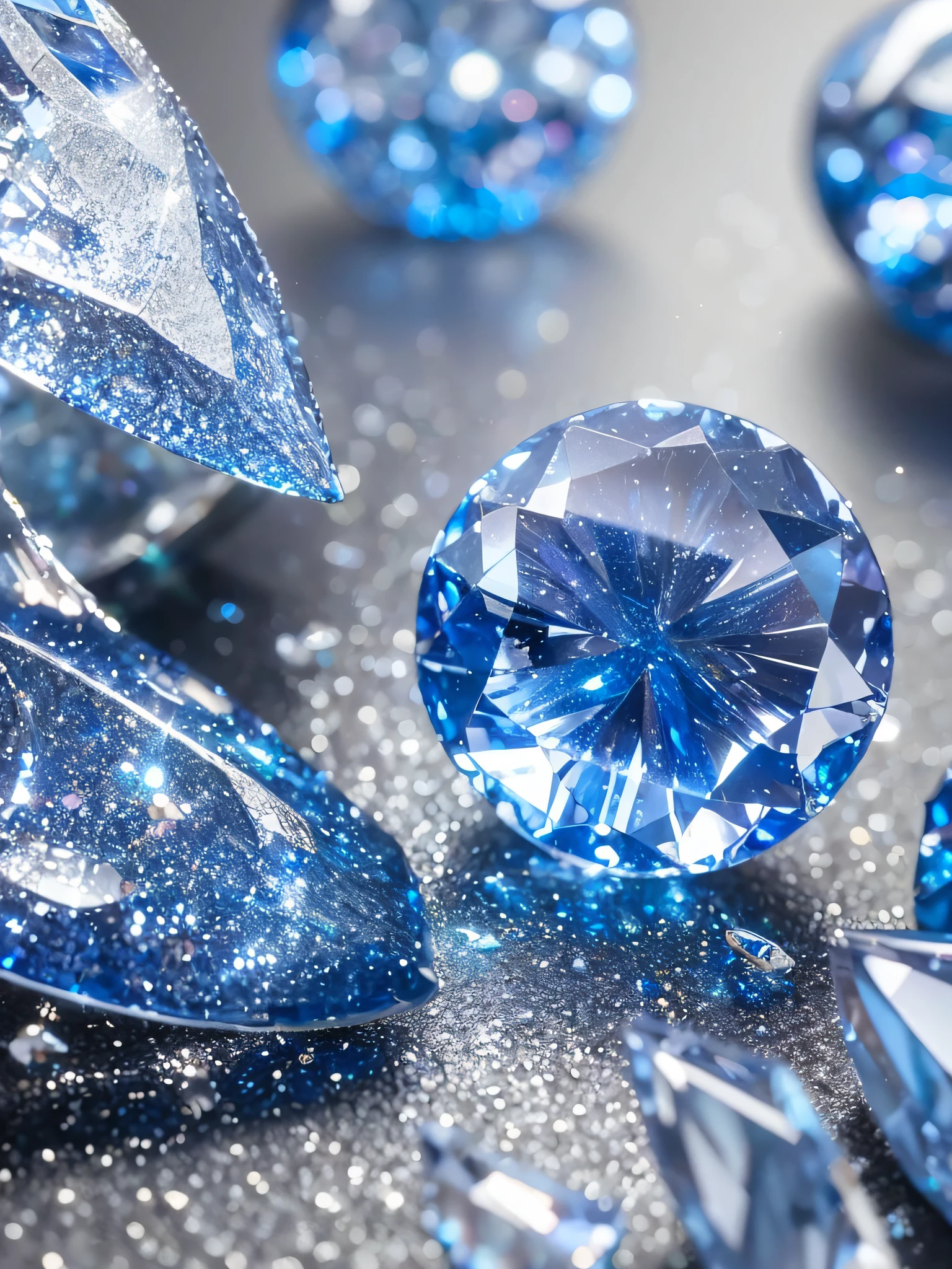 Inspired by Miki Asai's macro photography, create a detailed extreme close-up of a sapphire gemstone --auto --s2