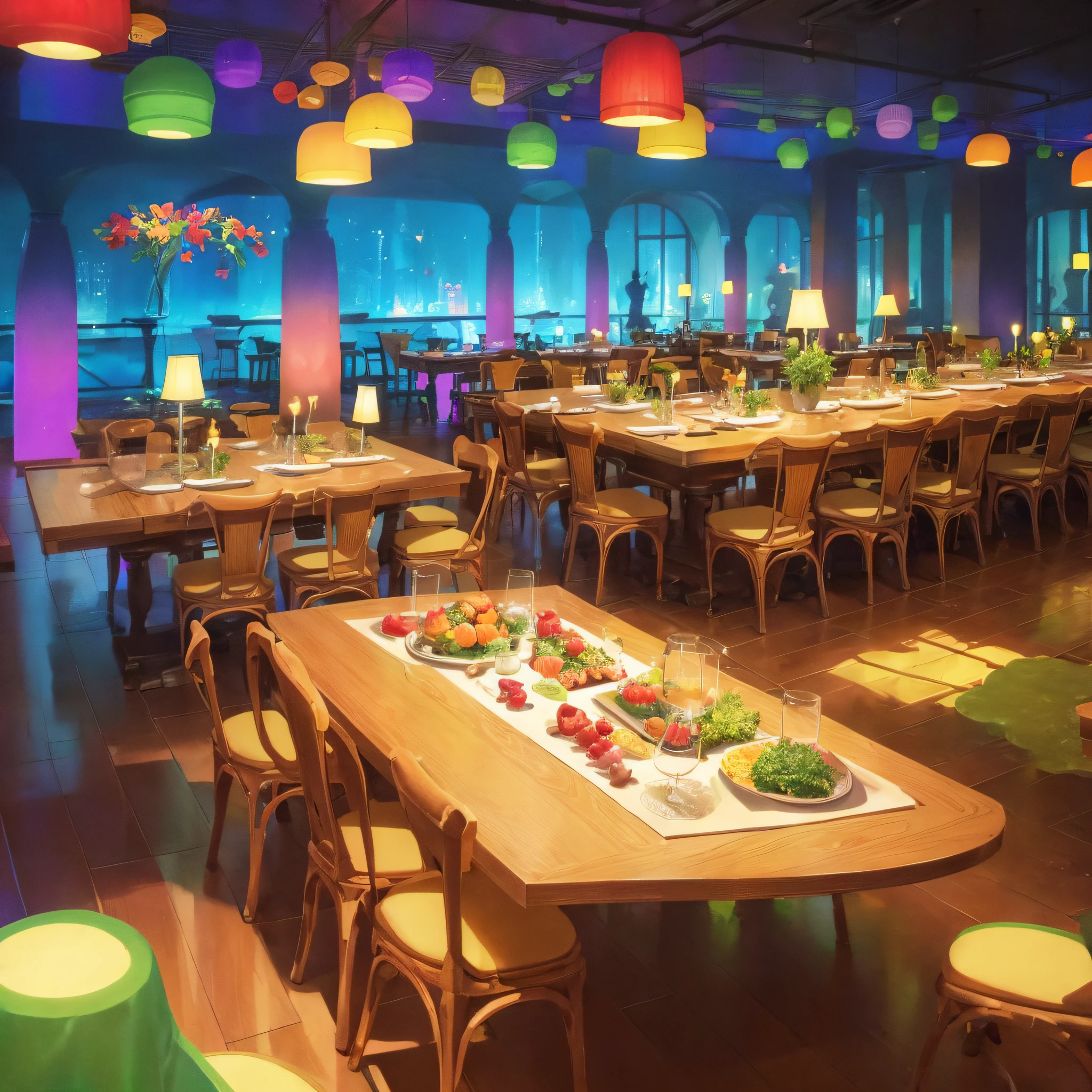 (Masterpiece, Best Quality, Ultra Detailed, Best Shadows), (Saturated Colors), (Detailed Background), Hotel, Party, Ten People