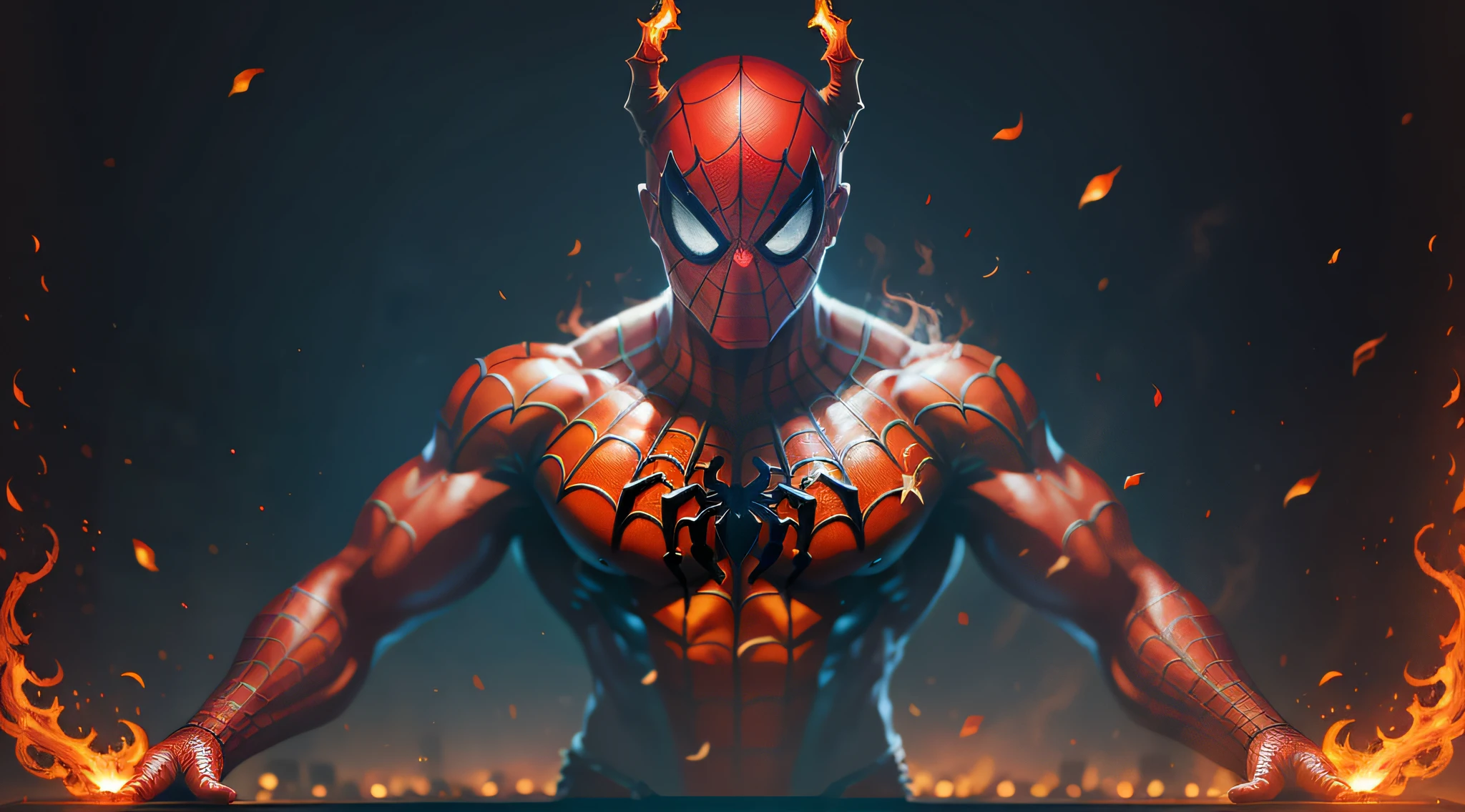 fiery spiderman devil