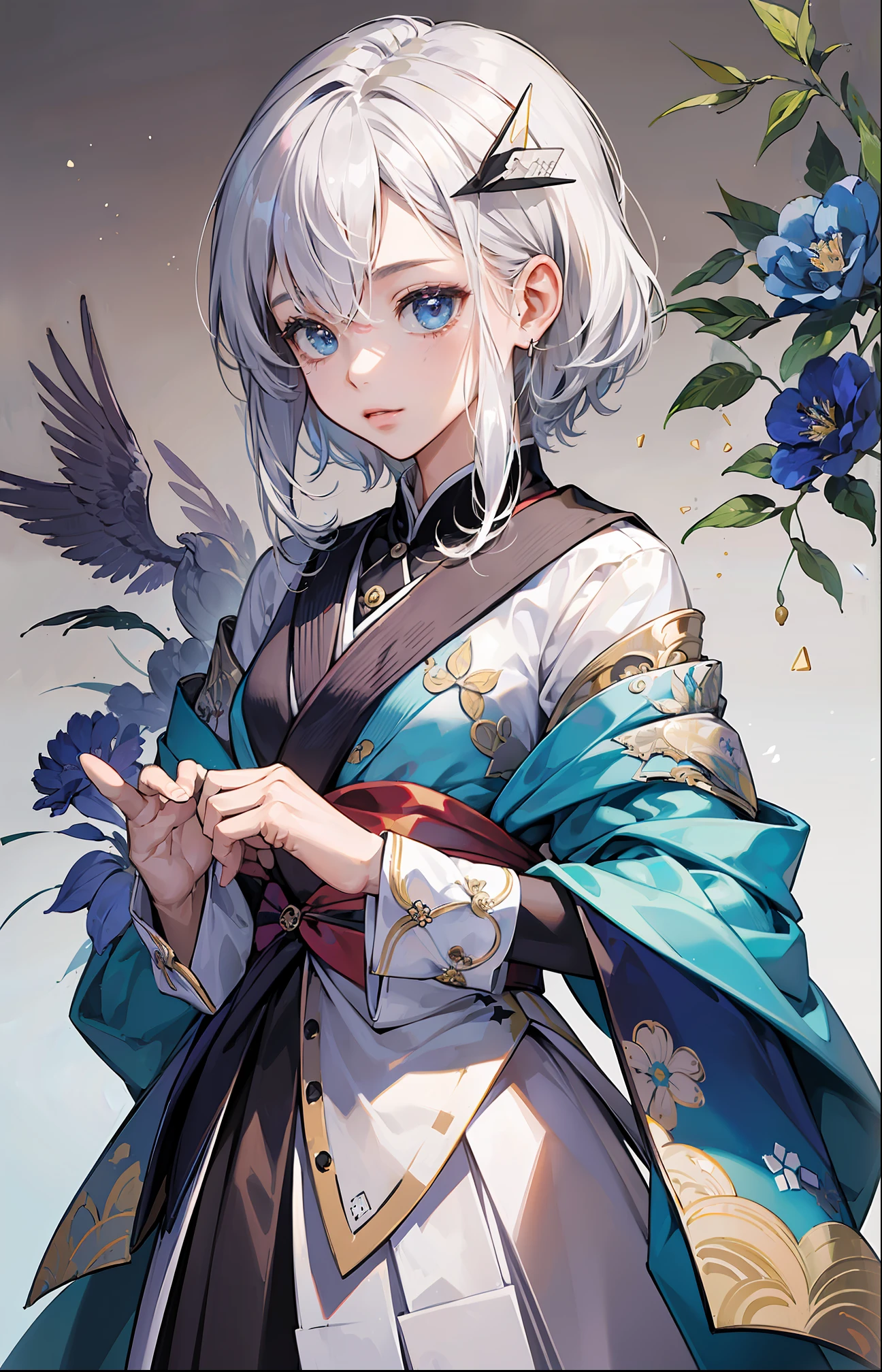 ((masterpiece, best quality:1.2)), (ultra-detailed:1.2), tobiichi origami, origami tobiichi, origami, data a live, white hair, larg hair, (schl1), --auto --s2