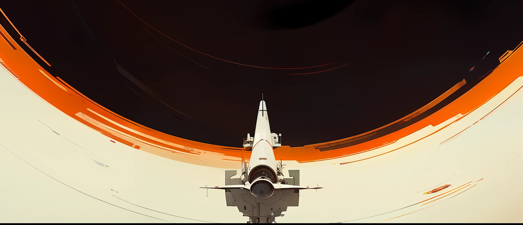 there is a jet that is flying through the air, sparth style, nicolas bouvier sparth, by sparth, bastien grivet, dan mcpharlin, inspired by Chris Moore, planetes, joao ruas, style of john harris, in peter elson color scheme, inspired by John Harris, inspired by sparth, syd mead cinematic painting