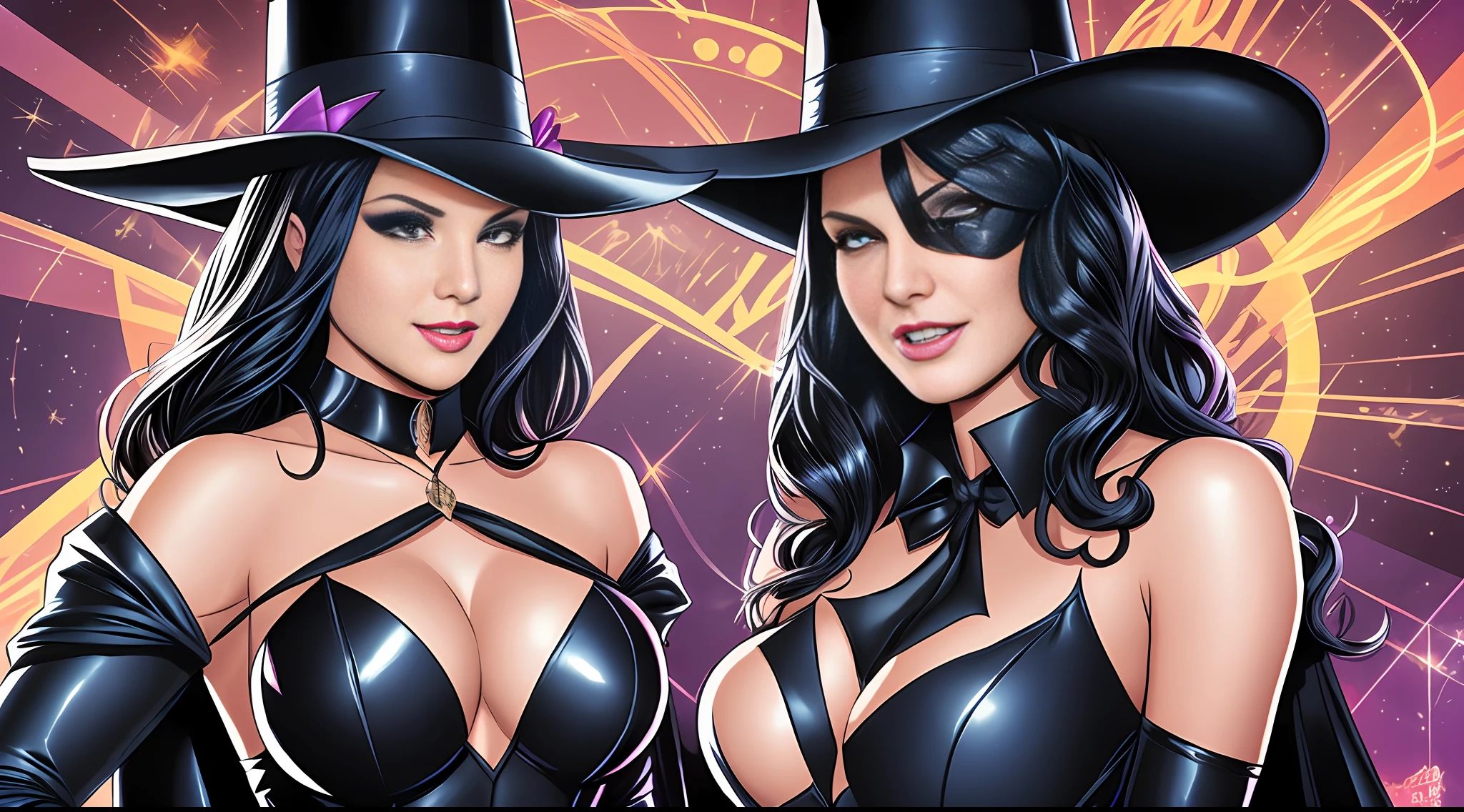 Zatanna casts a spell turning batman into an attractive woman, 2 women, full body --auto --s2
