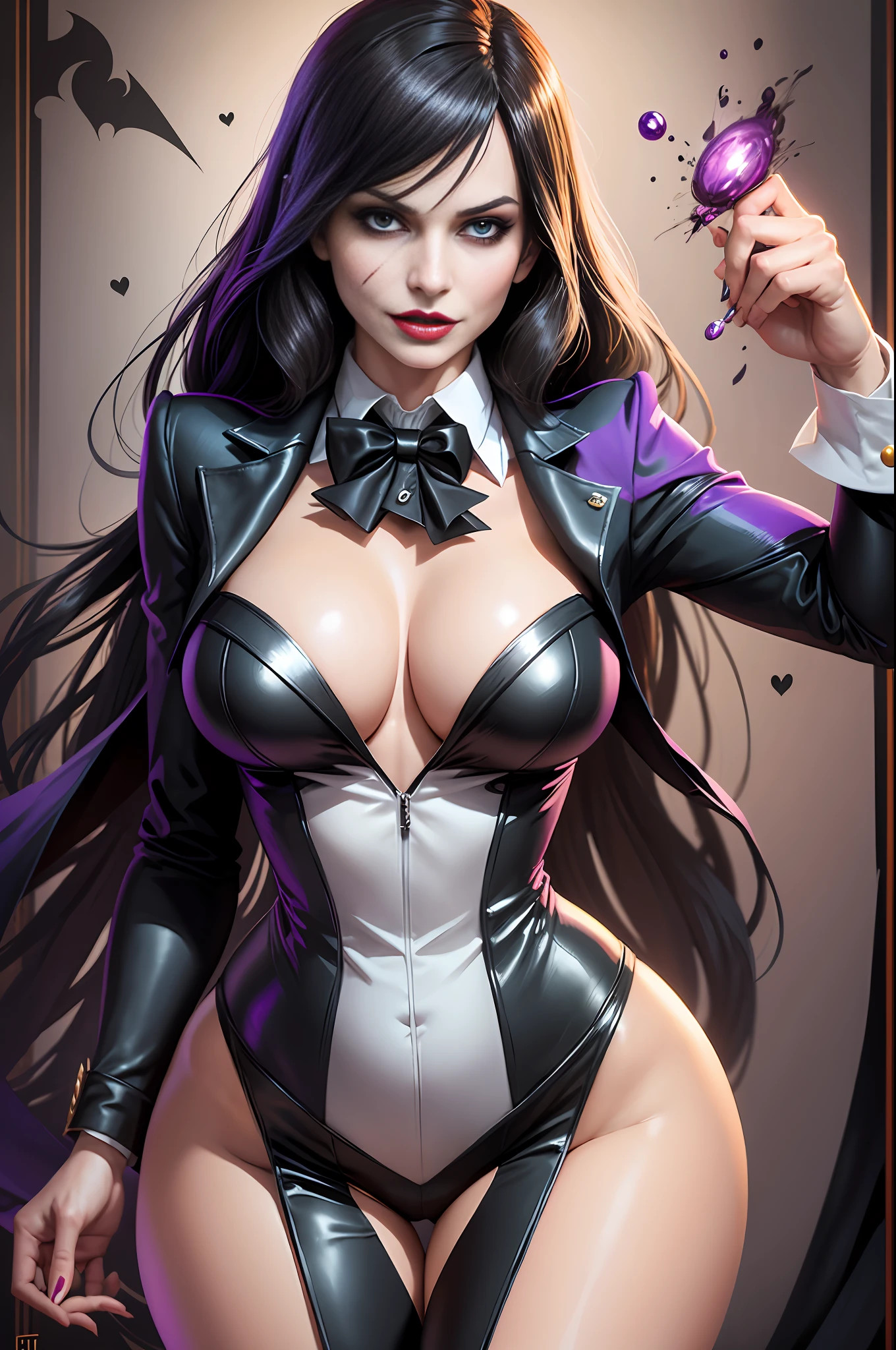 Zatanna casts a spell turning the Joker into an attractive woman, full body --auto --s2