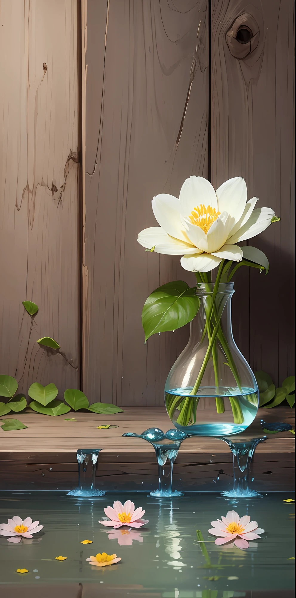 HD water dripping flowers