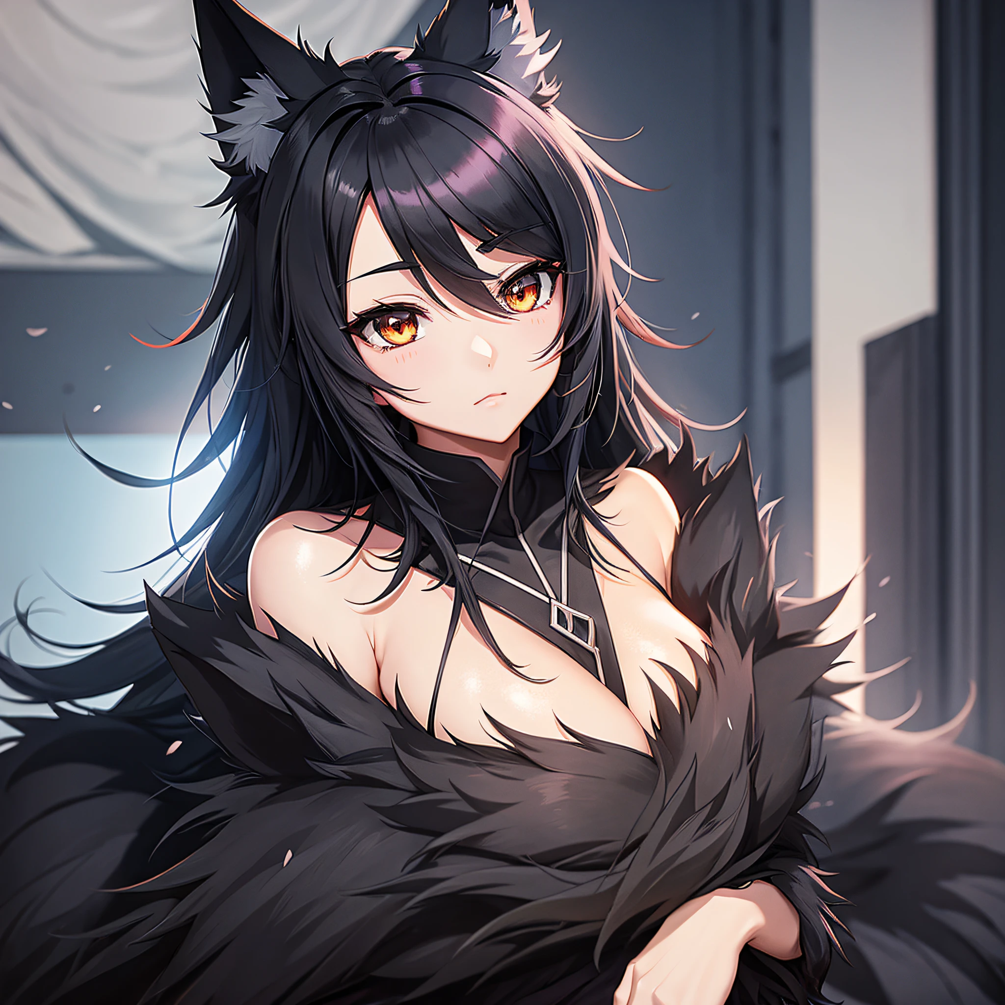 an anime heap with black hair wolf orehas --auto --s2