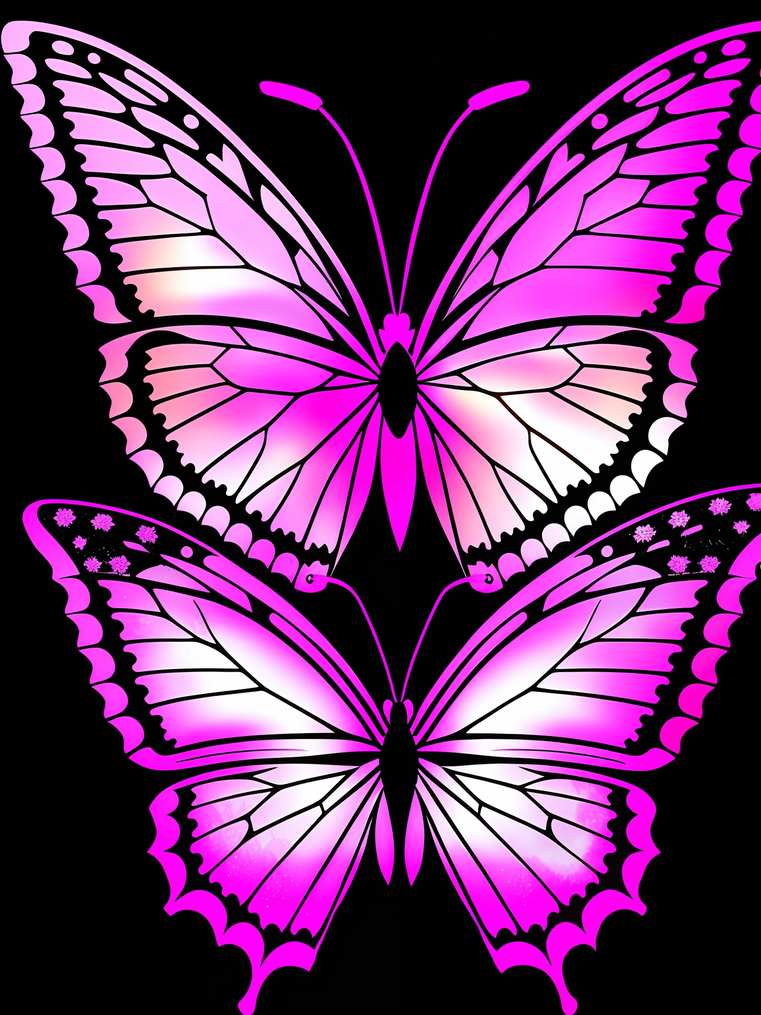Cyberpunk pink butterfly