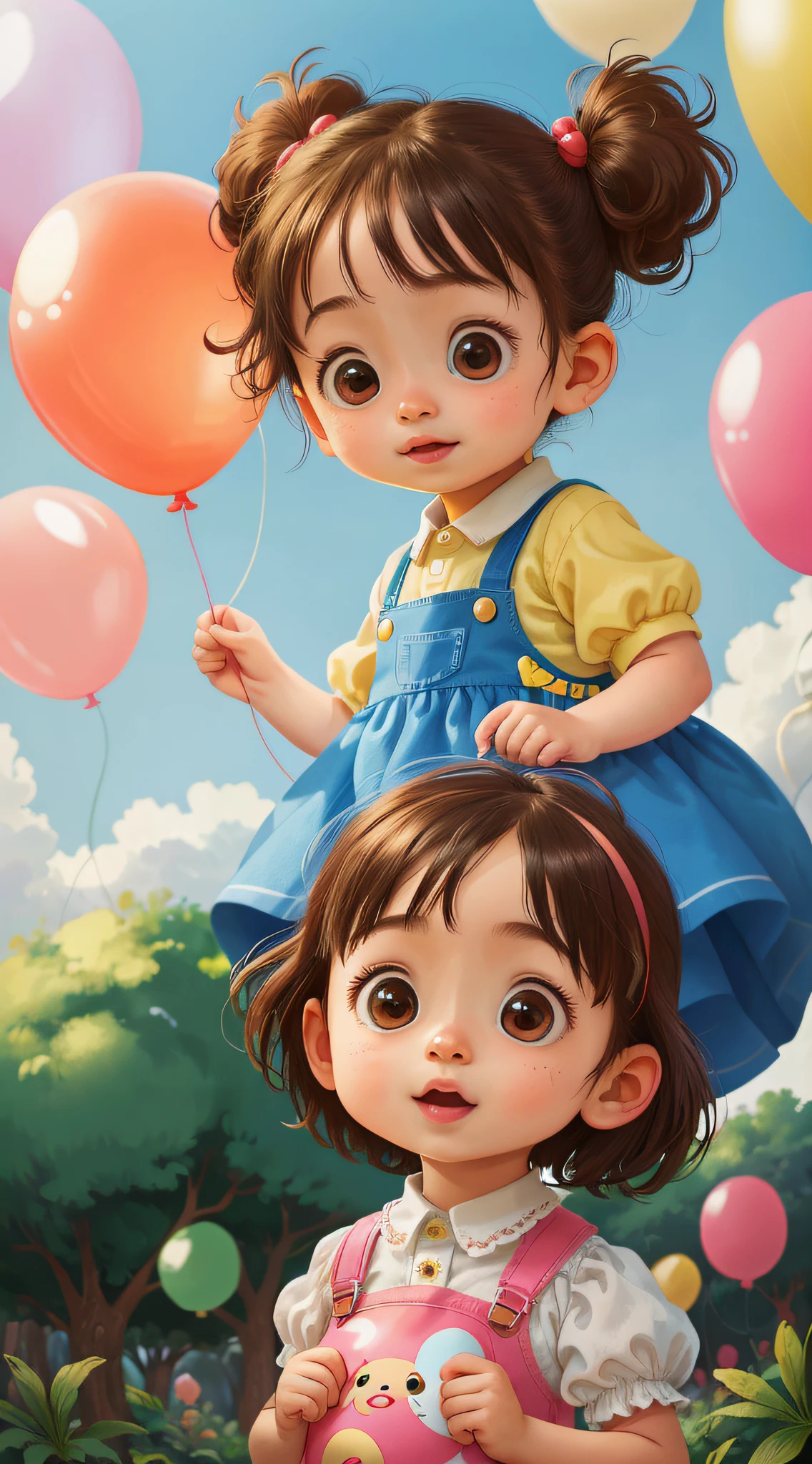 A and little boy, balloons, happy, happy, perfect quality, clear focus (clutter - home: 0.8), (masterpiece: 1.2) (Realistic: 1.2) (Bokeh) (Best quality) (Detailed skin: 1.3) (Intricate details) (8K) (Detail eyes) (Sharp focus), (Happy)