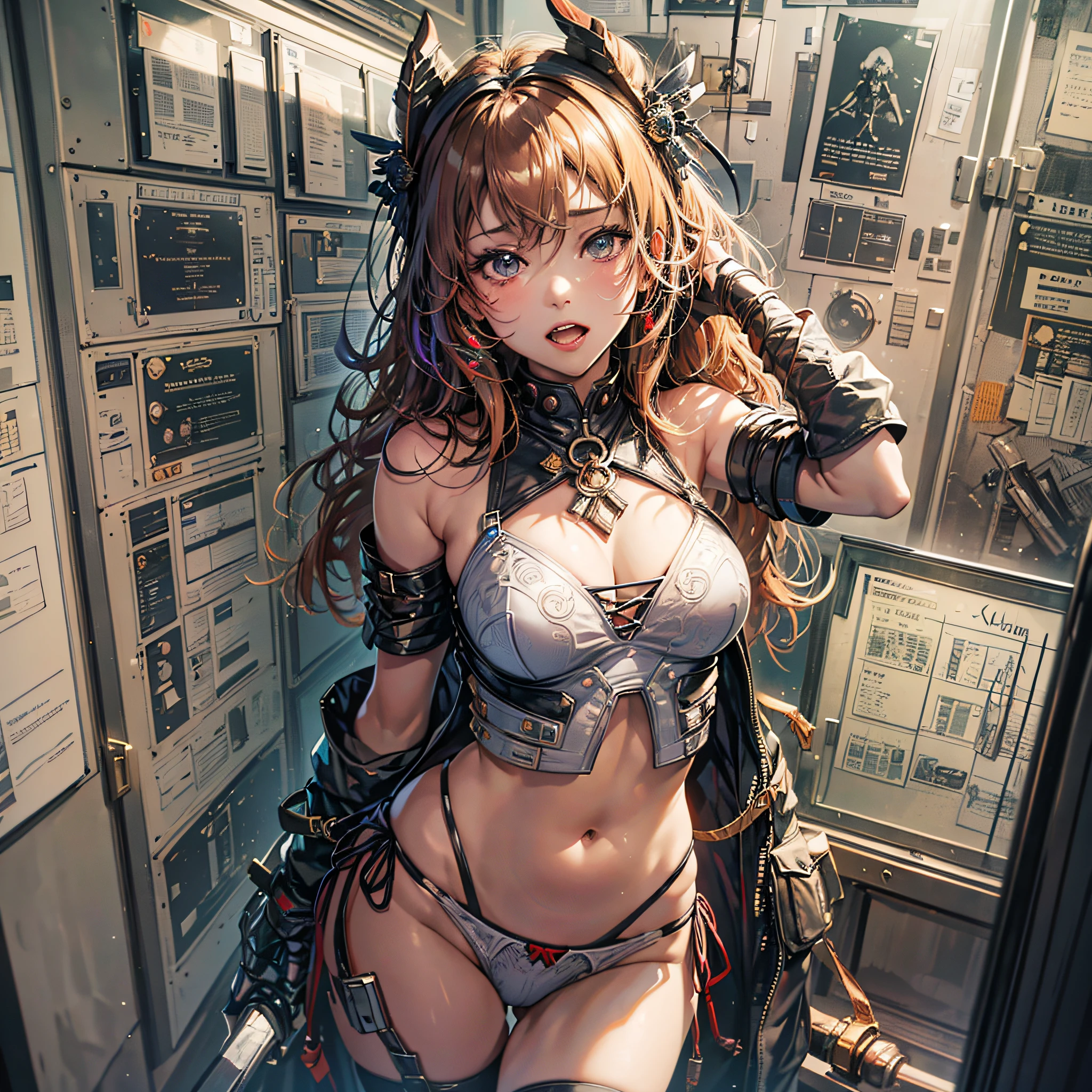 i gril, makima of the universe of shansaw man, sexy, high necklines, show-off, bequine, panties, see by traz, in the office, embarrassed, high quality realiste --auto --s2