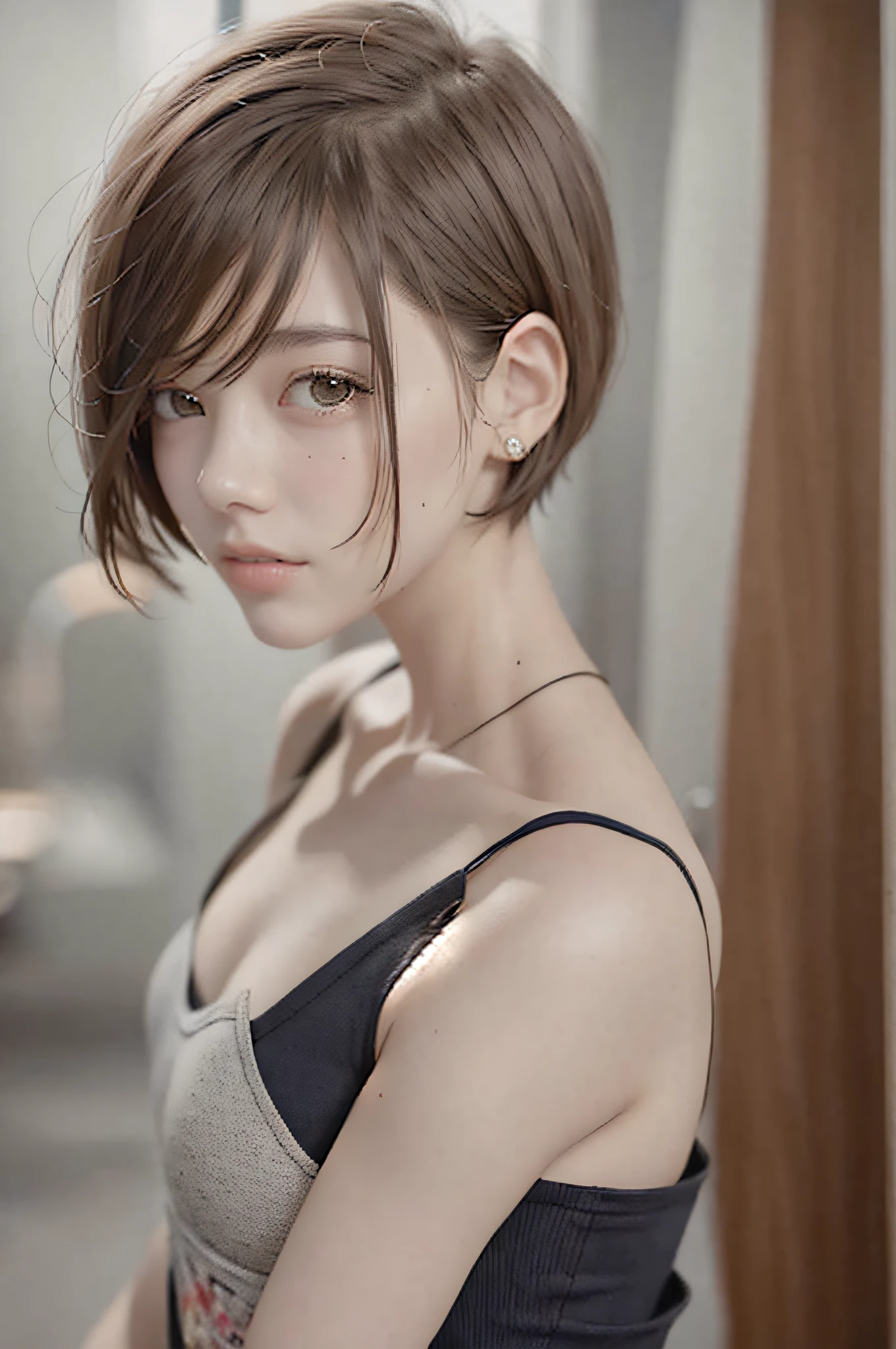 short hair,