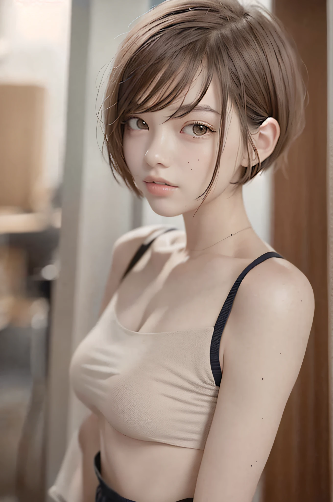 short hair,