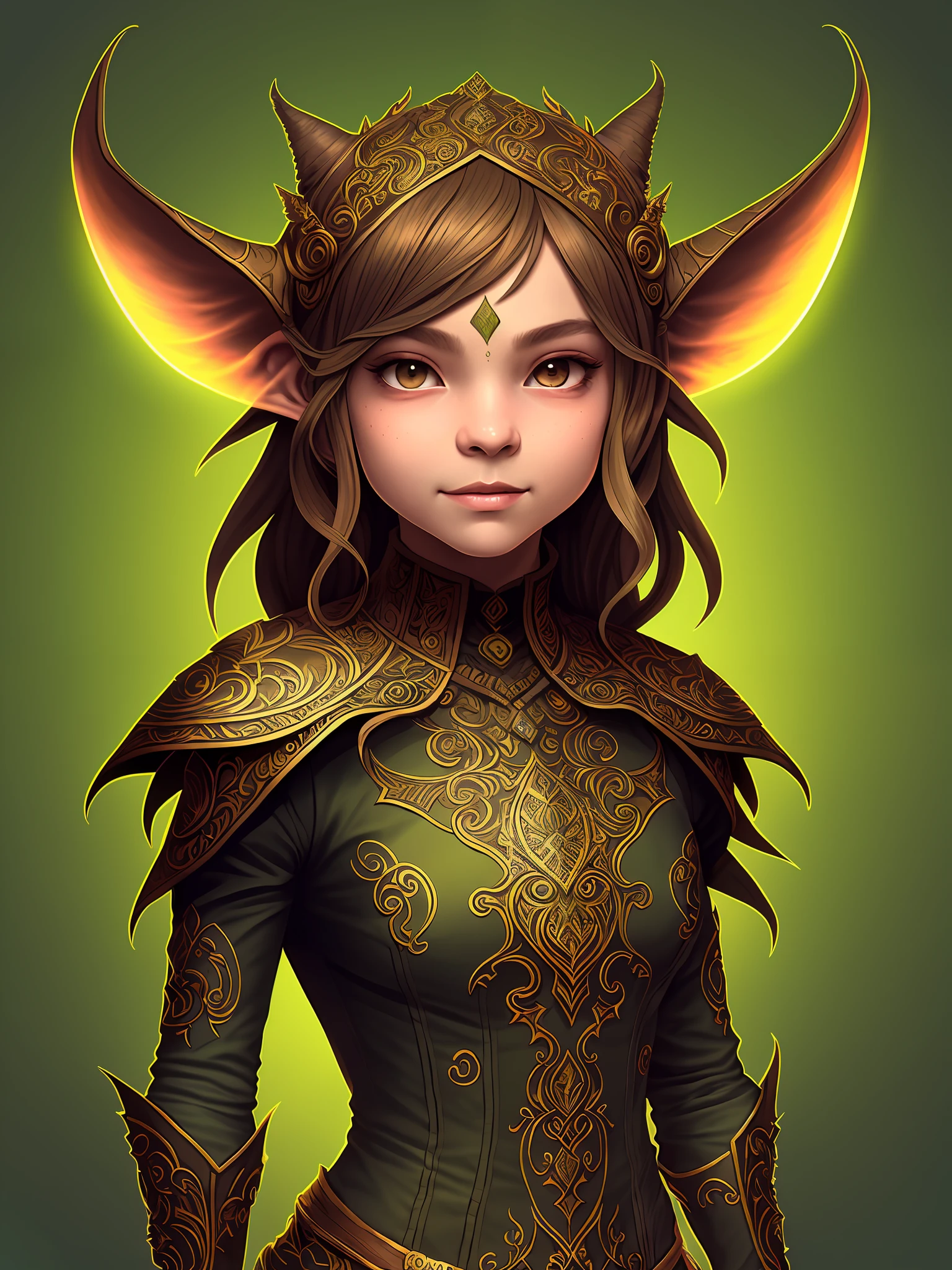 (Illustrator: 1. 3), dressed as a portrait of Goblin, ((full-body)) directional appearance, (intricate, fine detail, hyper-detailed), ultra-detailed, (backlight: 1. 2) Intricate, fantasy style