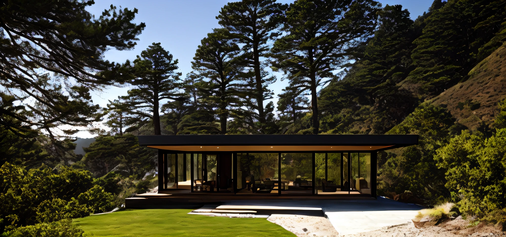 a small home on dynamic Big Sur by a dynamic Lake- studio colour