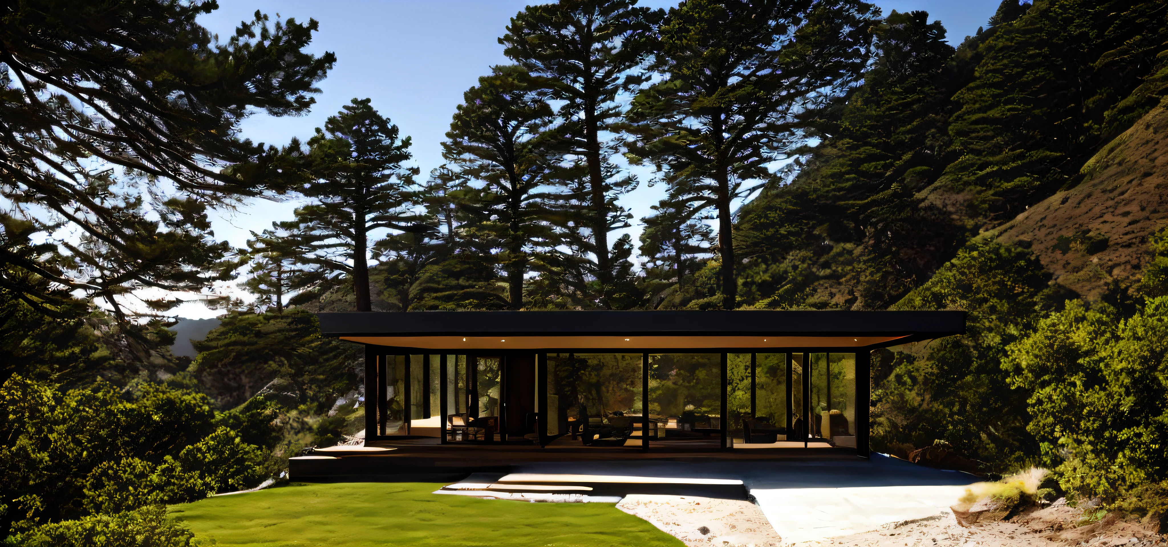 a small home on dynamic Big Sur by a dynamic Lake- studio colour