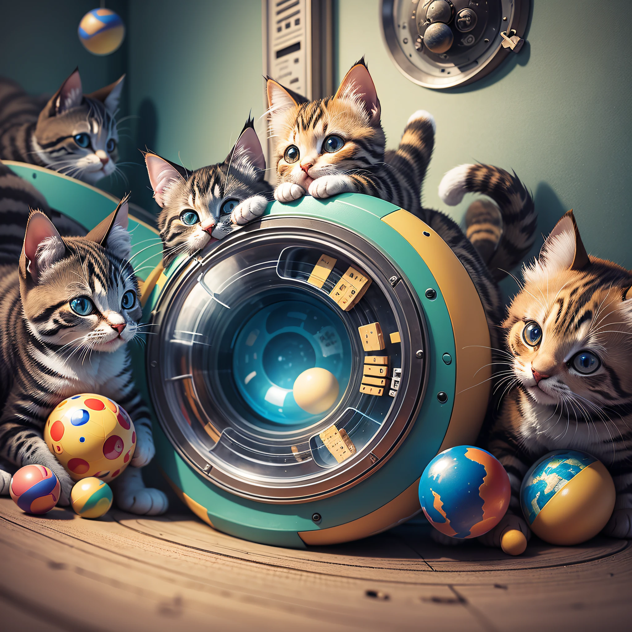 Cartoon kittens, toy planets, --auto --s2